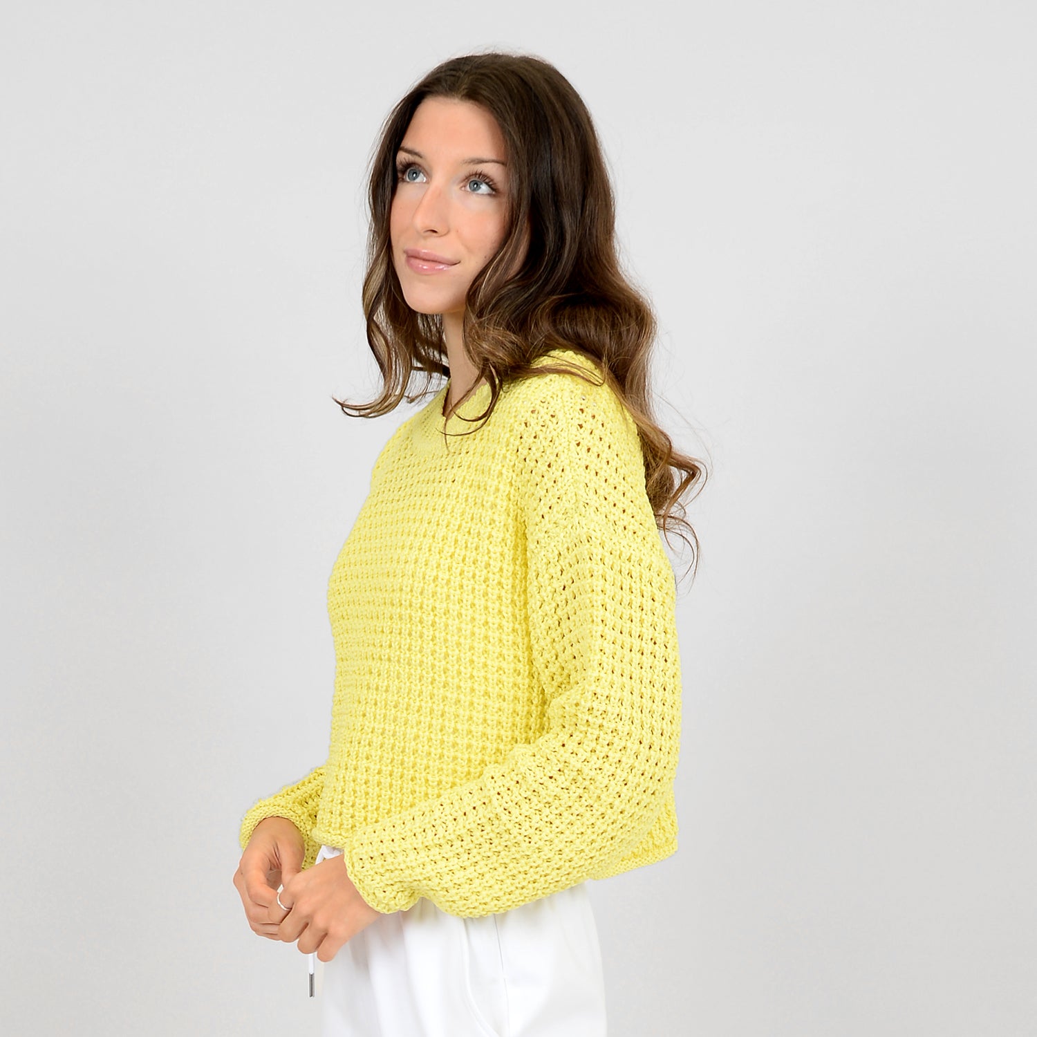 RD Style - Darla Cropped Sweater in Lemon Lime