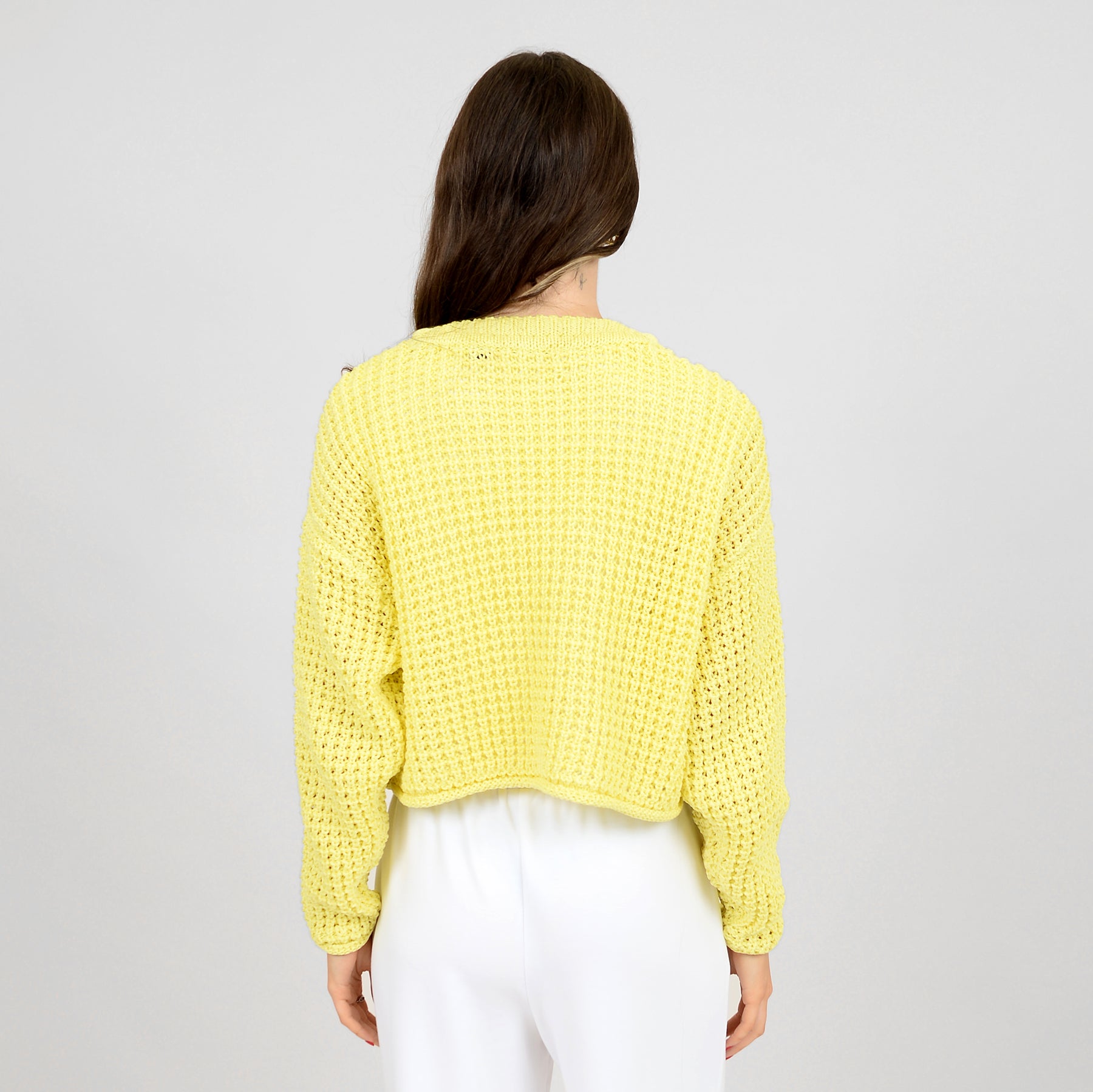 RD Style - Darla Cropped Sweater in Lemon Lime