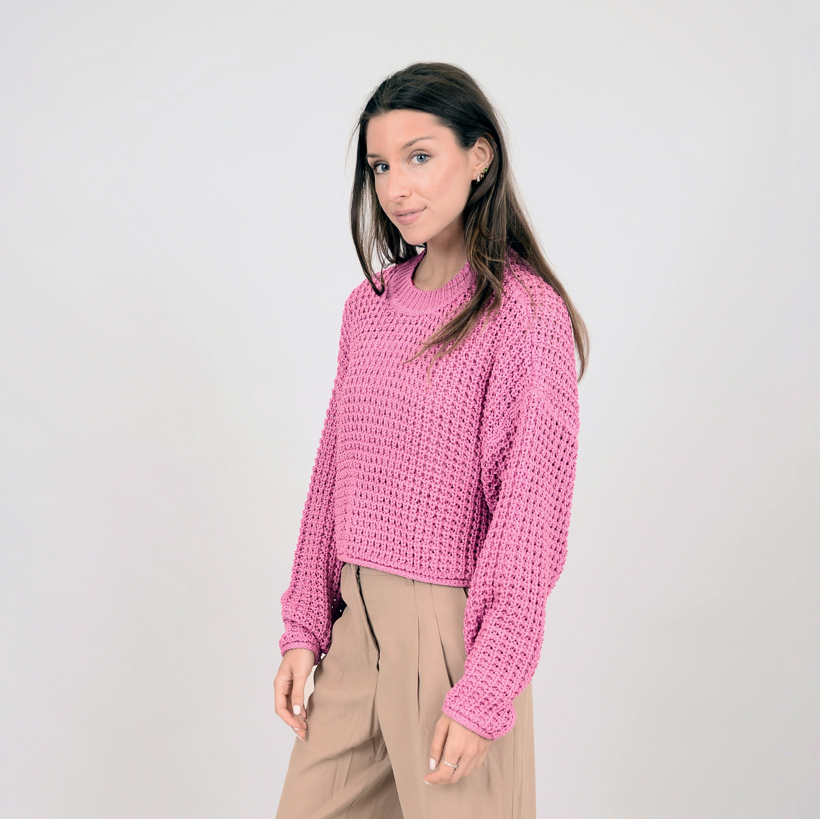 RD Style - Darla Cropped Sweater in Rose