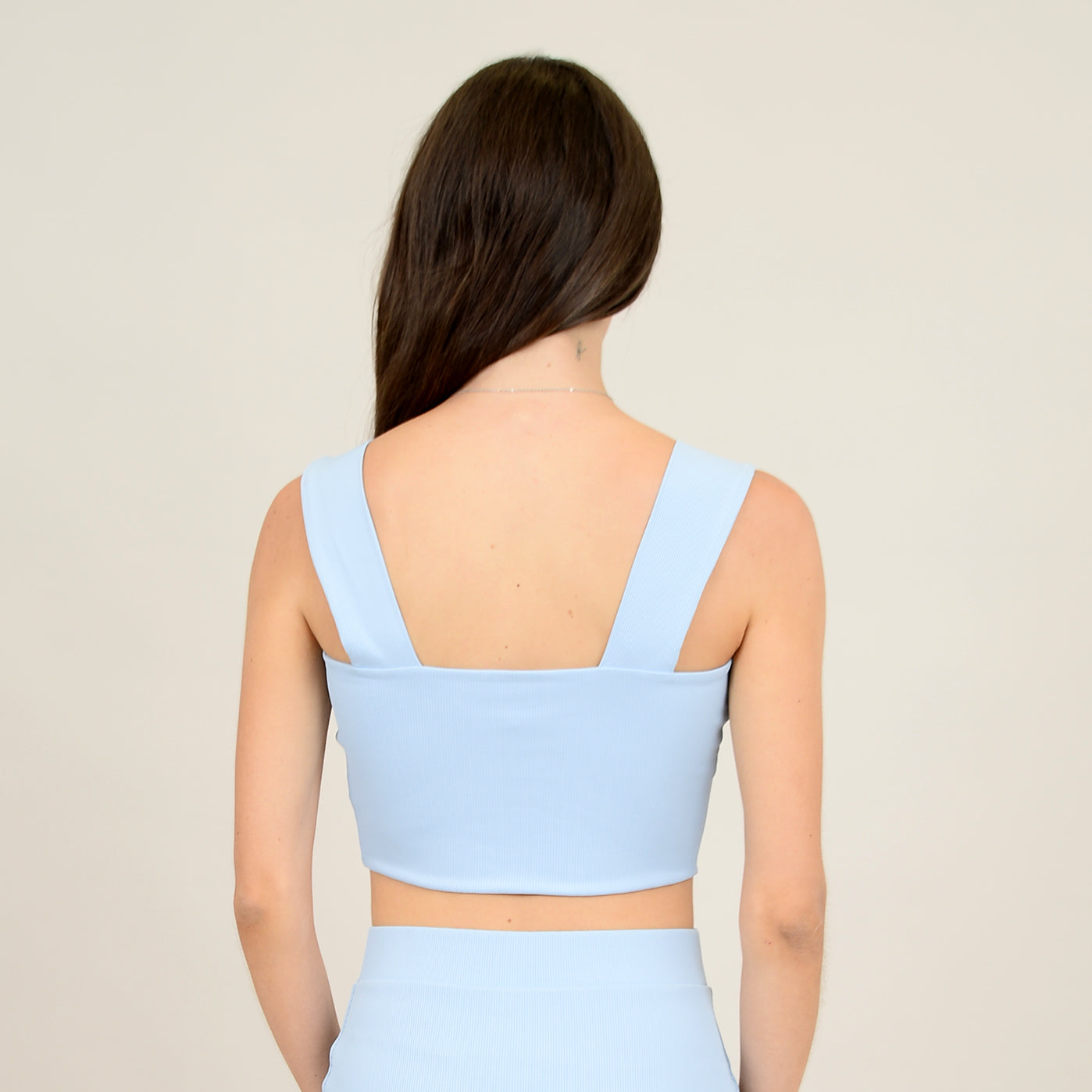 RD Style - Claire Ribbed Crop Tank in Bluebell