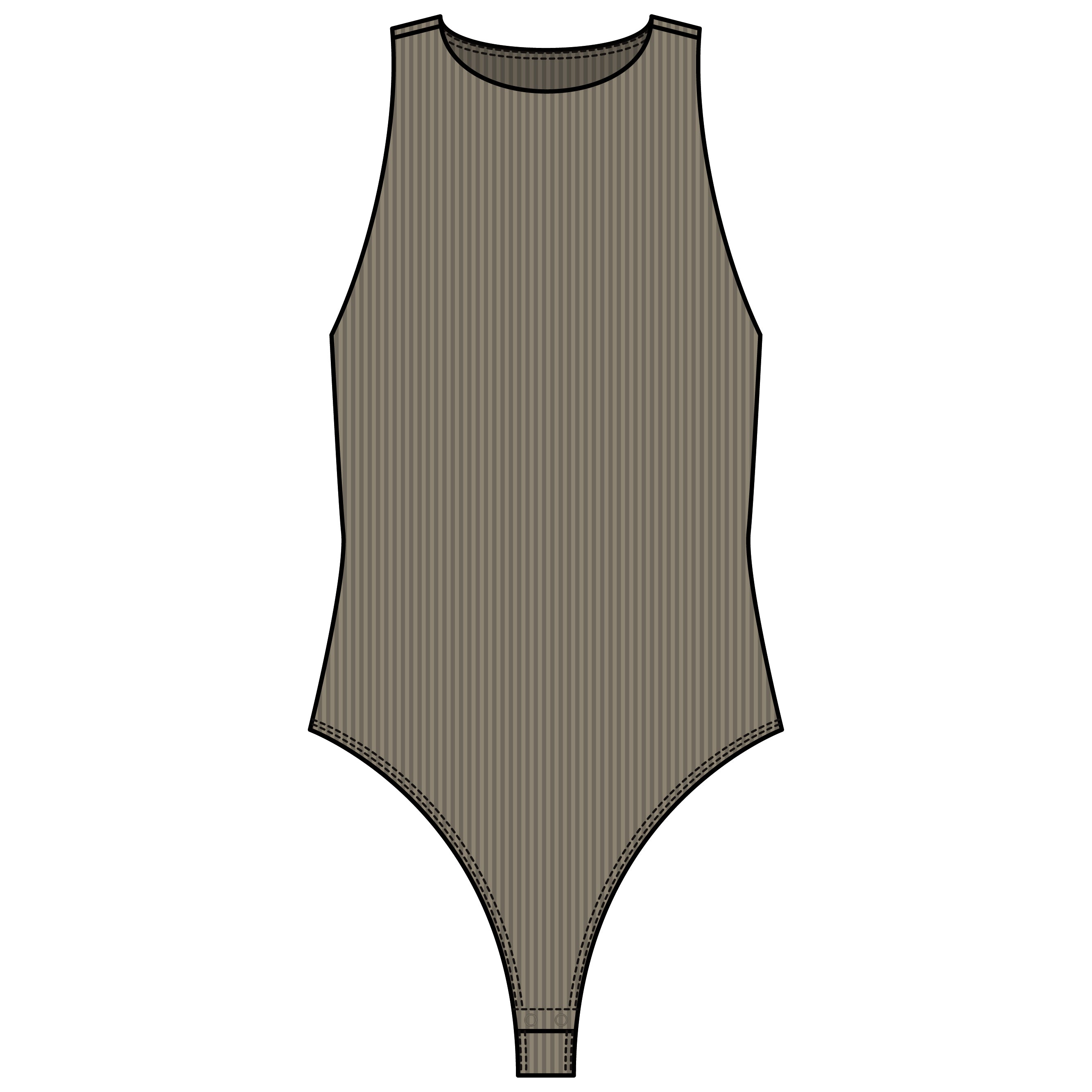 RD Style - Roxanna Ribbed Bodysuit in Nomad