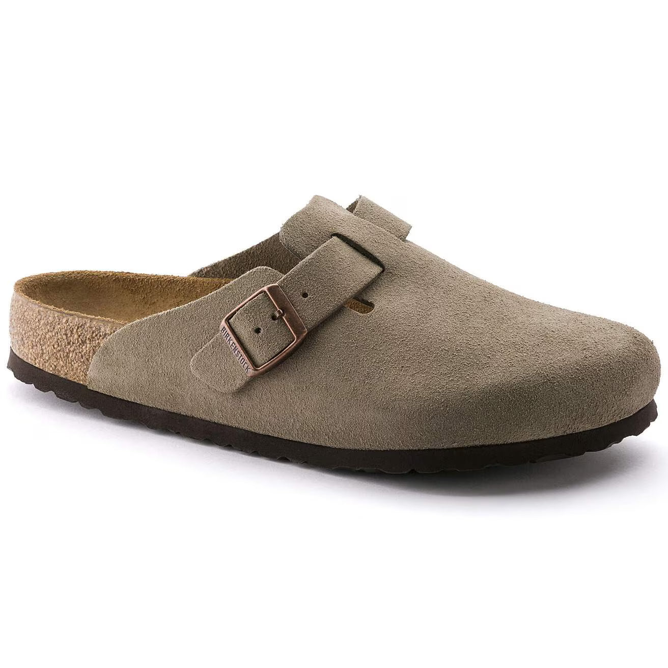BIRKENSTOCK - Boston Soft Footbed Suede Leather in Taupe