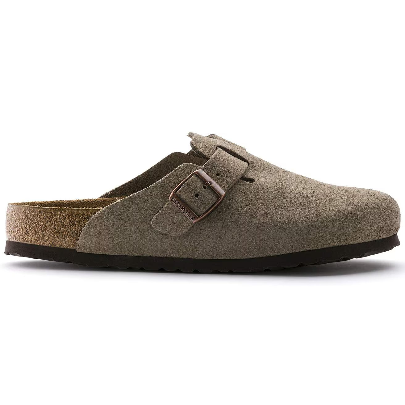 BIRKENSTOCK - Boston Soft Footbed Suede Leather in Taupe