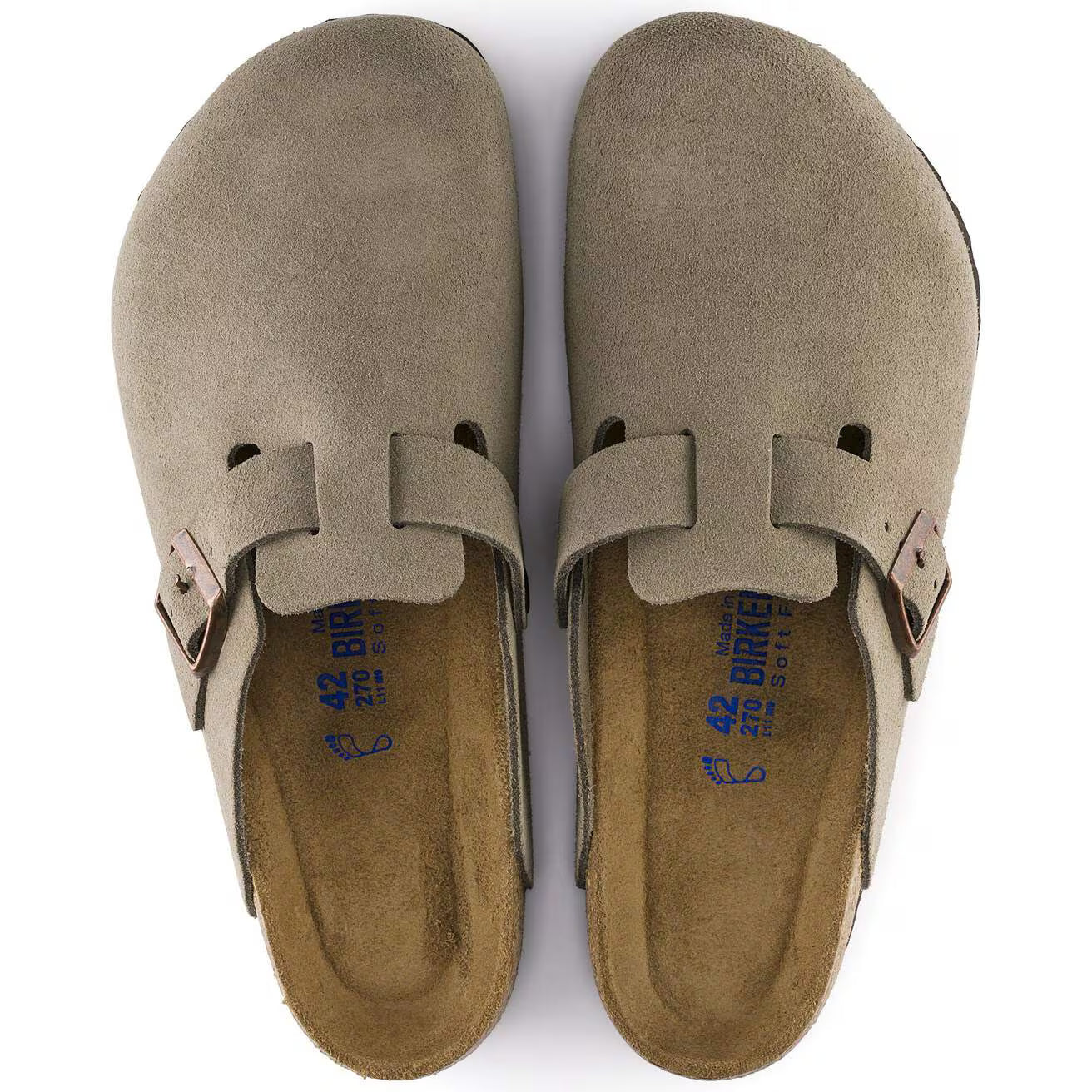 BIRKENSTOCK - Boston Soft Footbed Suede Leather in Taupe