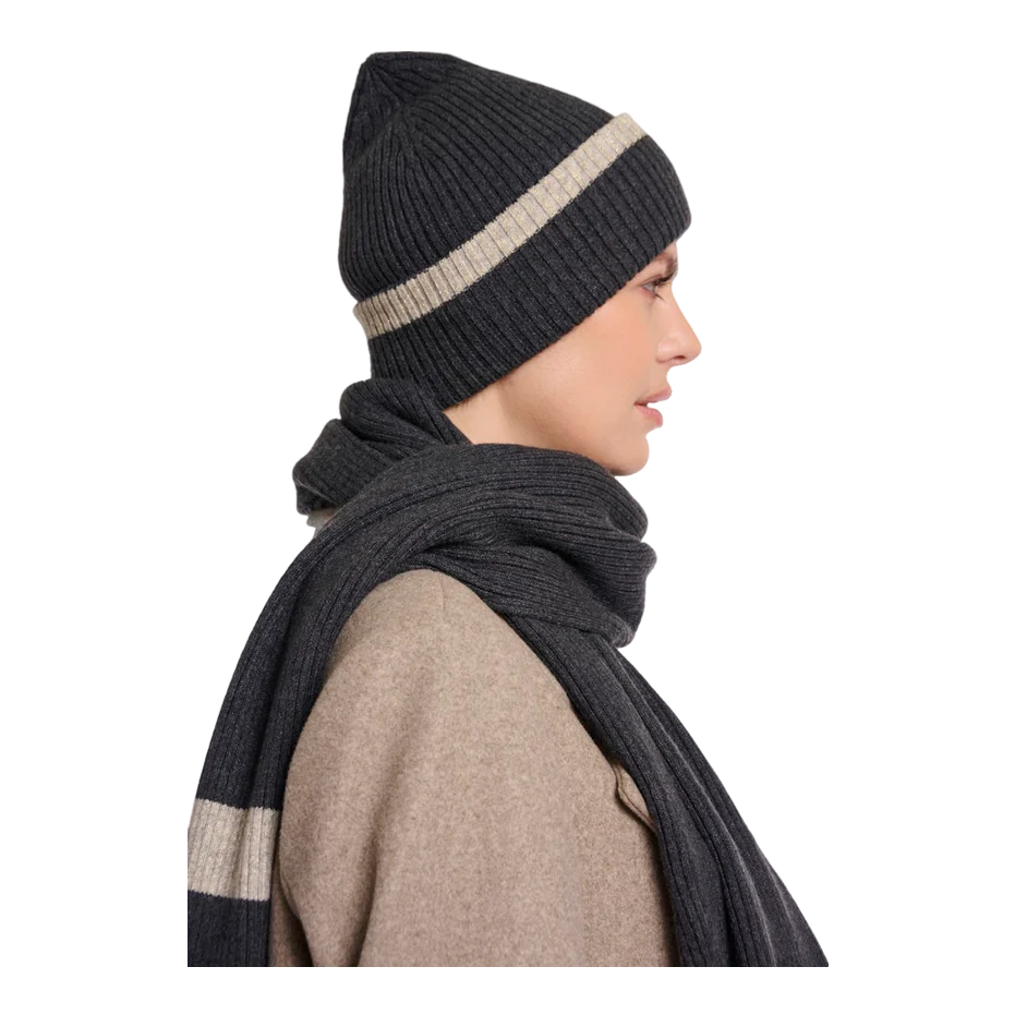 Rino & Pelle - Ingrid Knitted Beanie in Deep Iron Melange