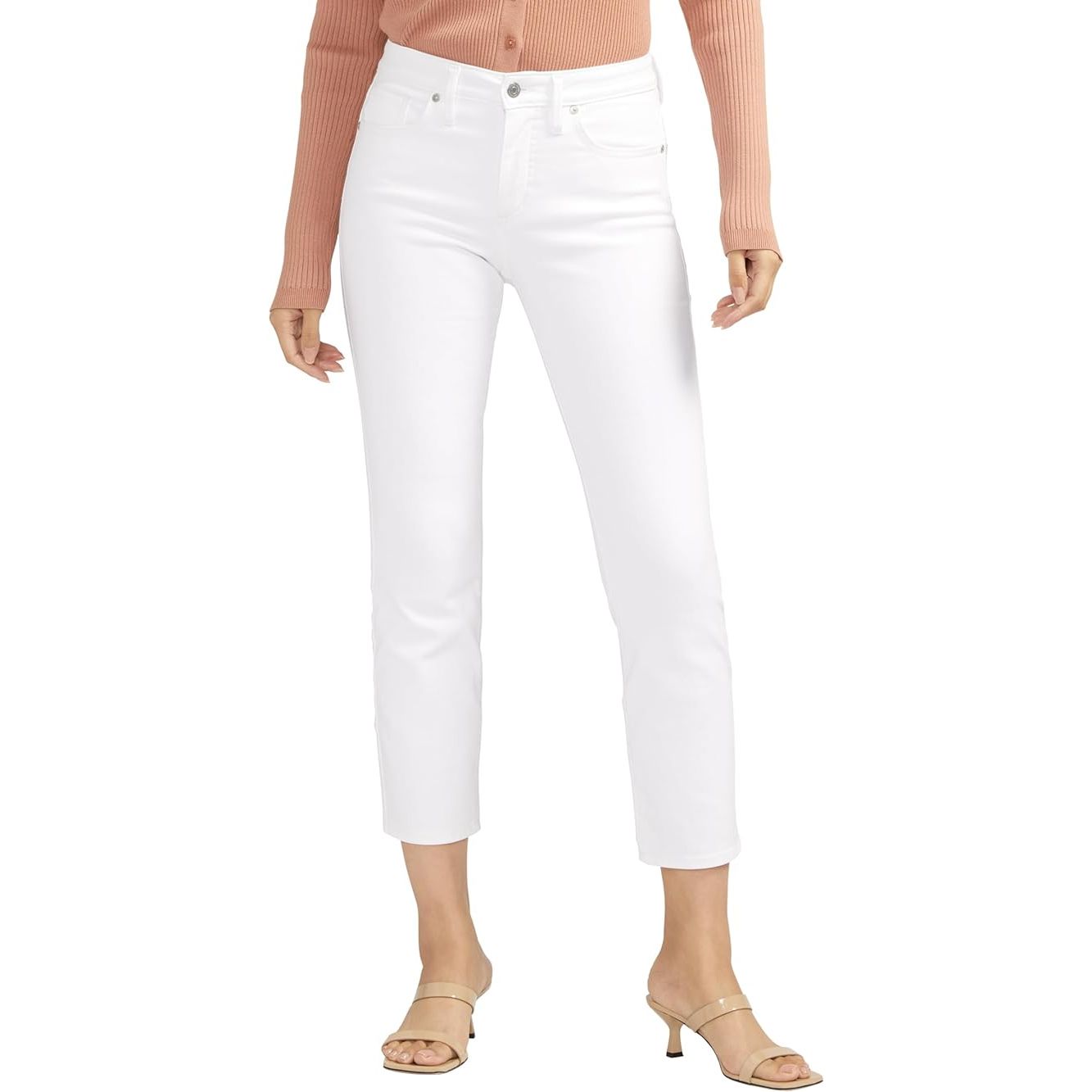 Silver - Isbister High Rise Straight Leg Jeans in White