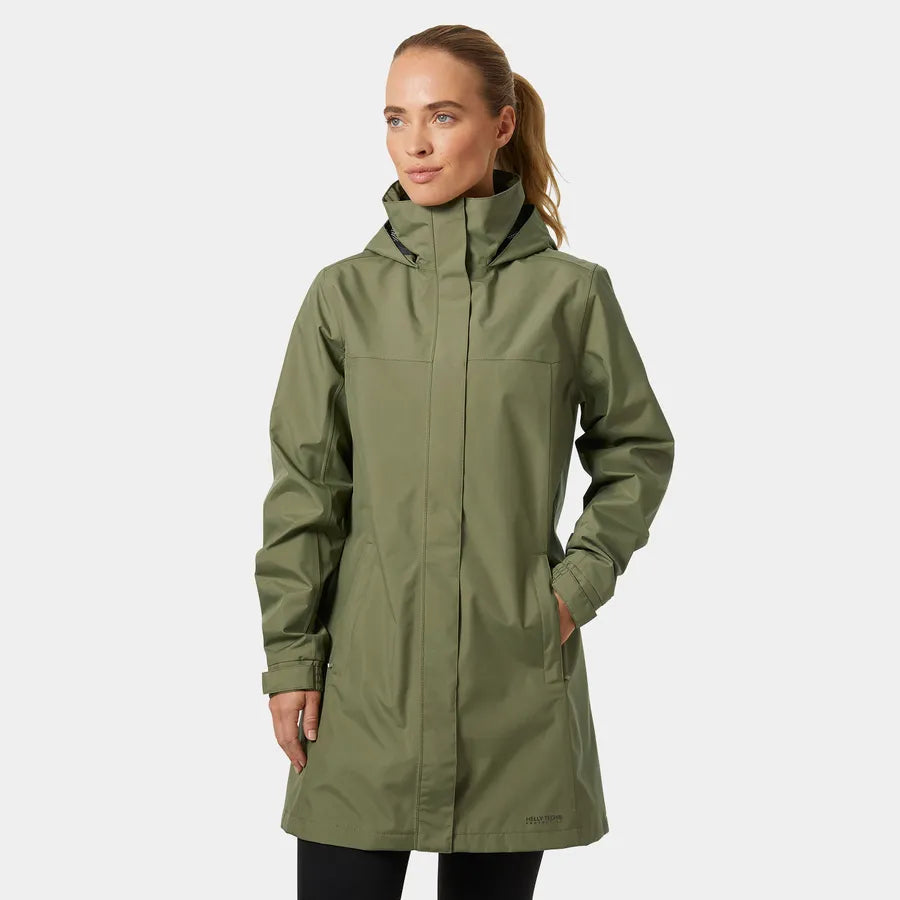 Helly Hansen - Women’s Aden Long Rain Jacket in Lava Green