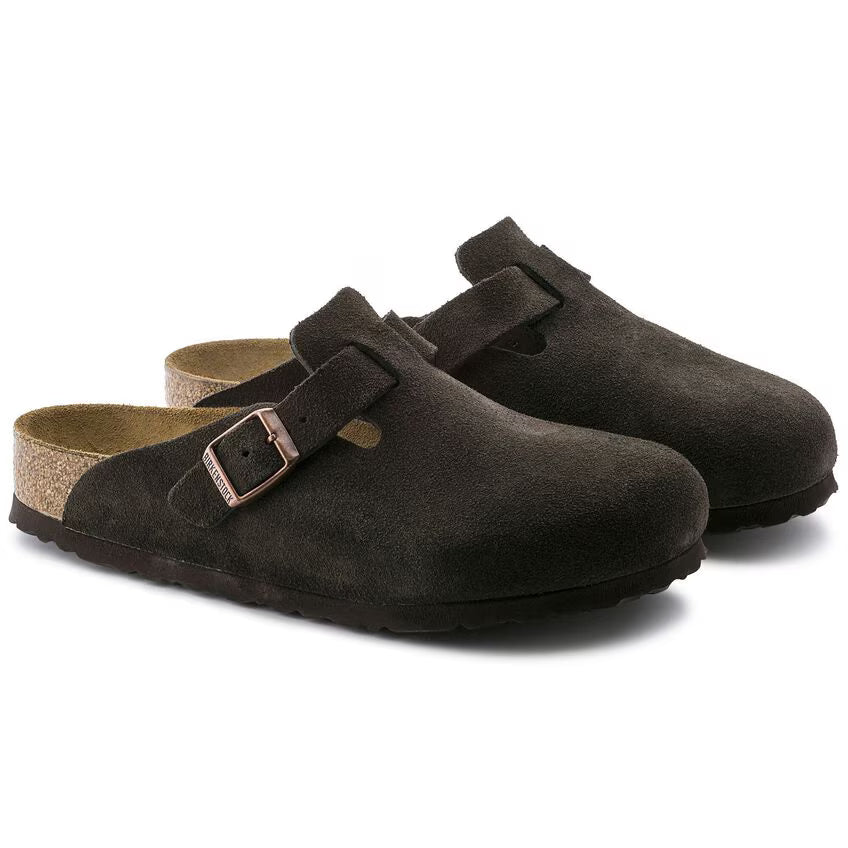 BIRKENSTOCK - Boston Soft Footbed Suede Leather in Mocha R