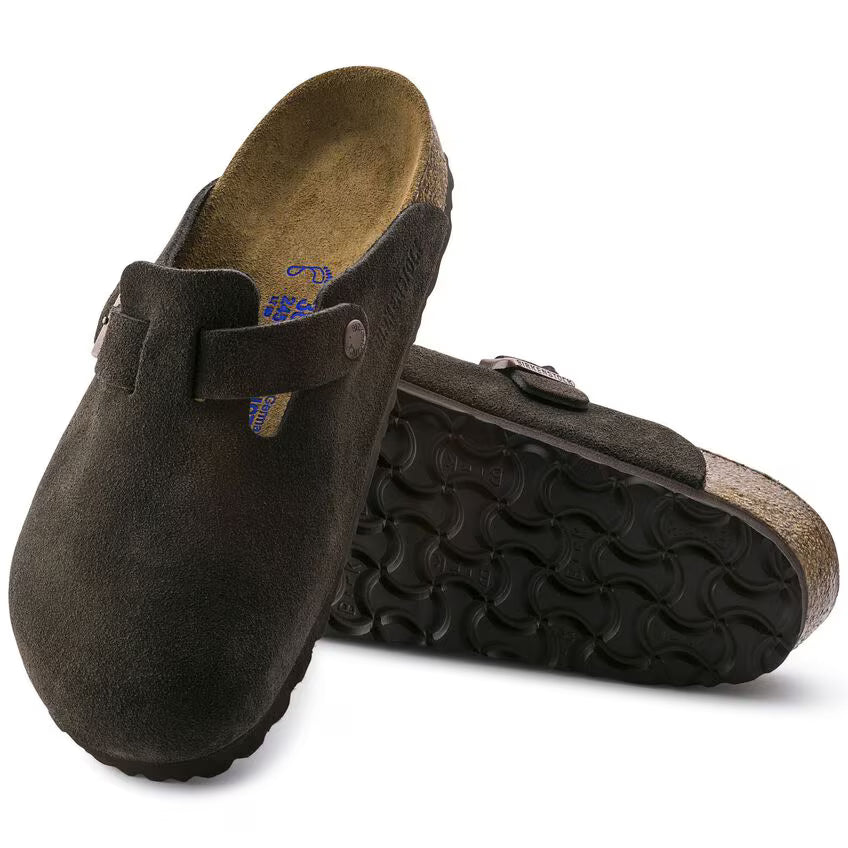 BIRKENSTOCK - Boston Soft Footbed Suede Leather in Mocha R