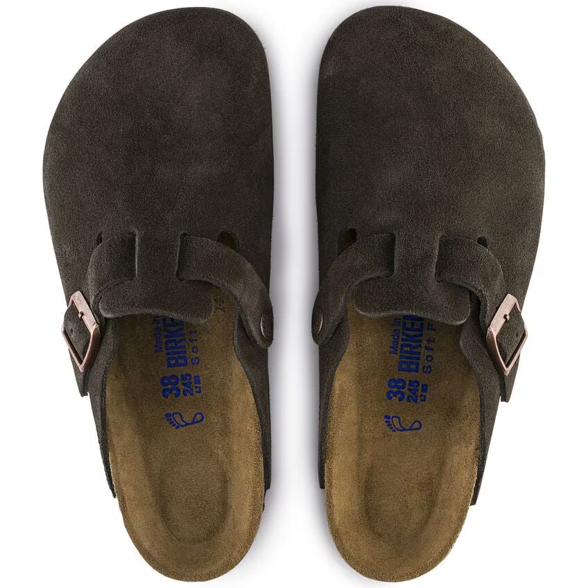 BIRKENSTOCK - Boston Soft Footbed Suede Leather in Mocha R