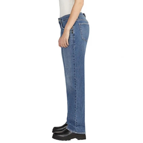 Silver - Low 5 Mid-Rise Straight Leg Jeans in L27480RCS208