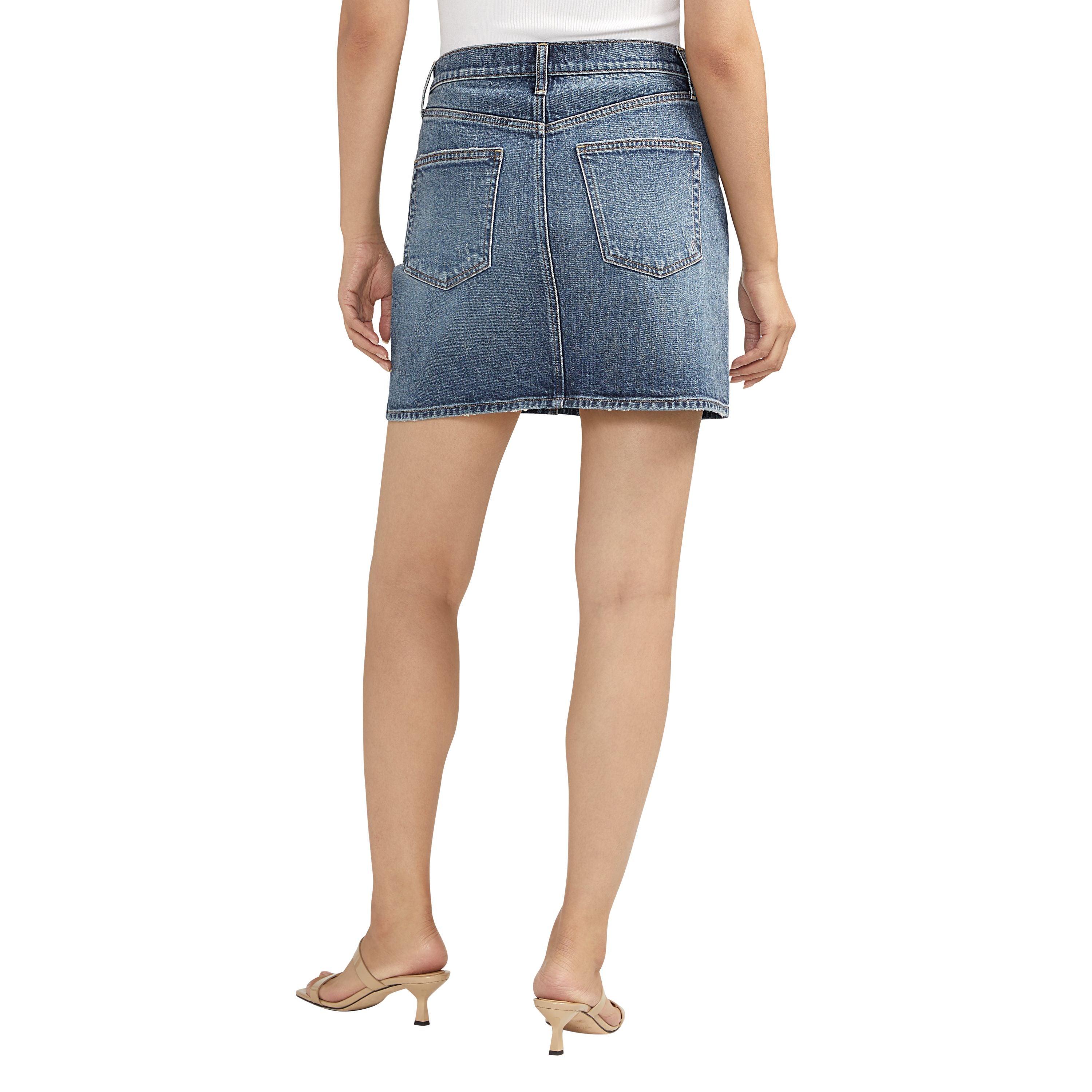 Silver Jeans - Highly Desirable Mini Skirt in Mid Blue