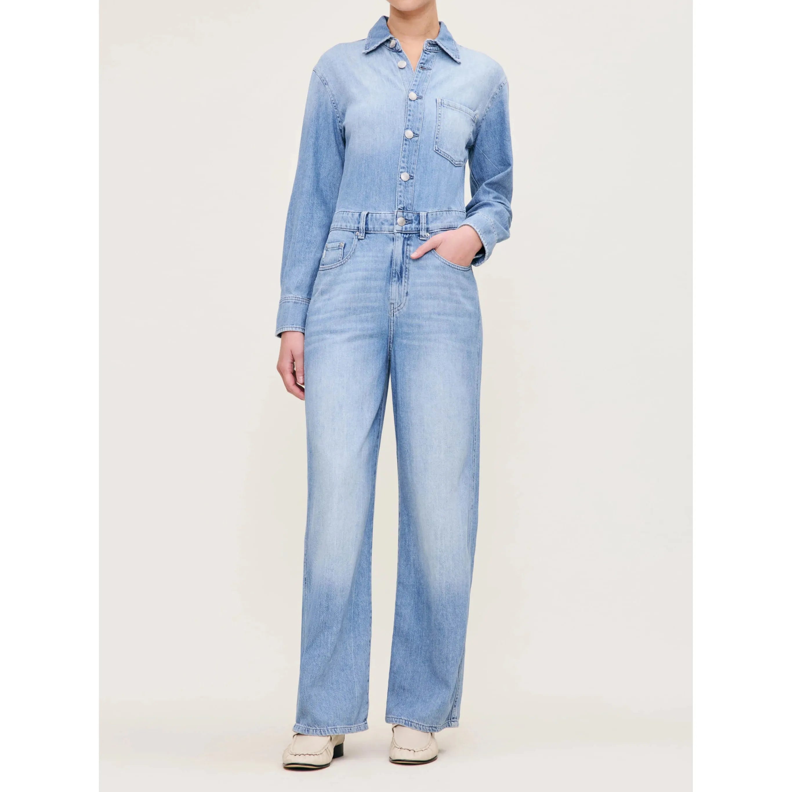 DL1961 - Ines Denim Jumpsuit in Geneva