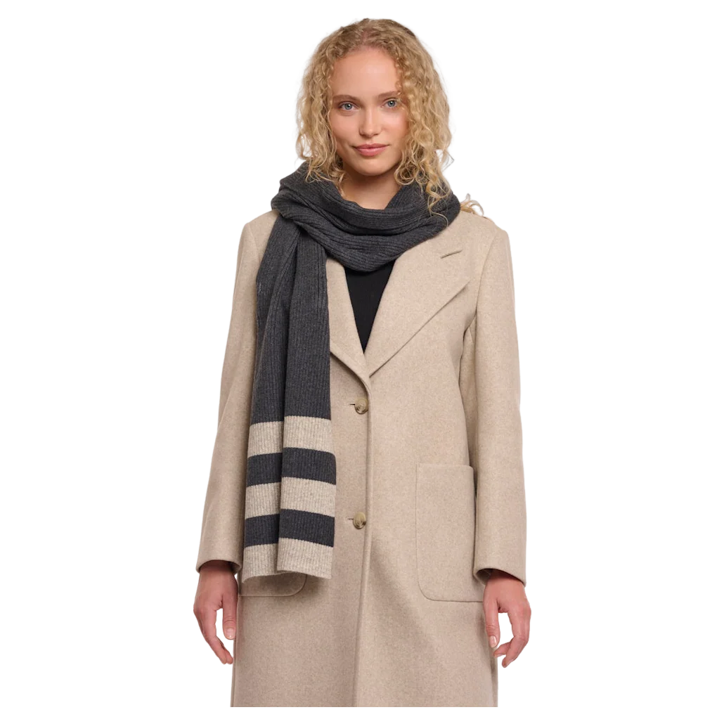 Rino & Pelle - Hetty Striped Scarf in Deep Iron Melange