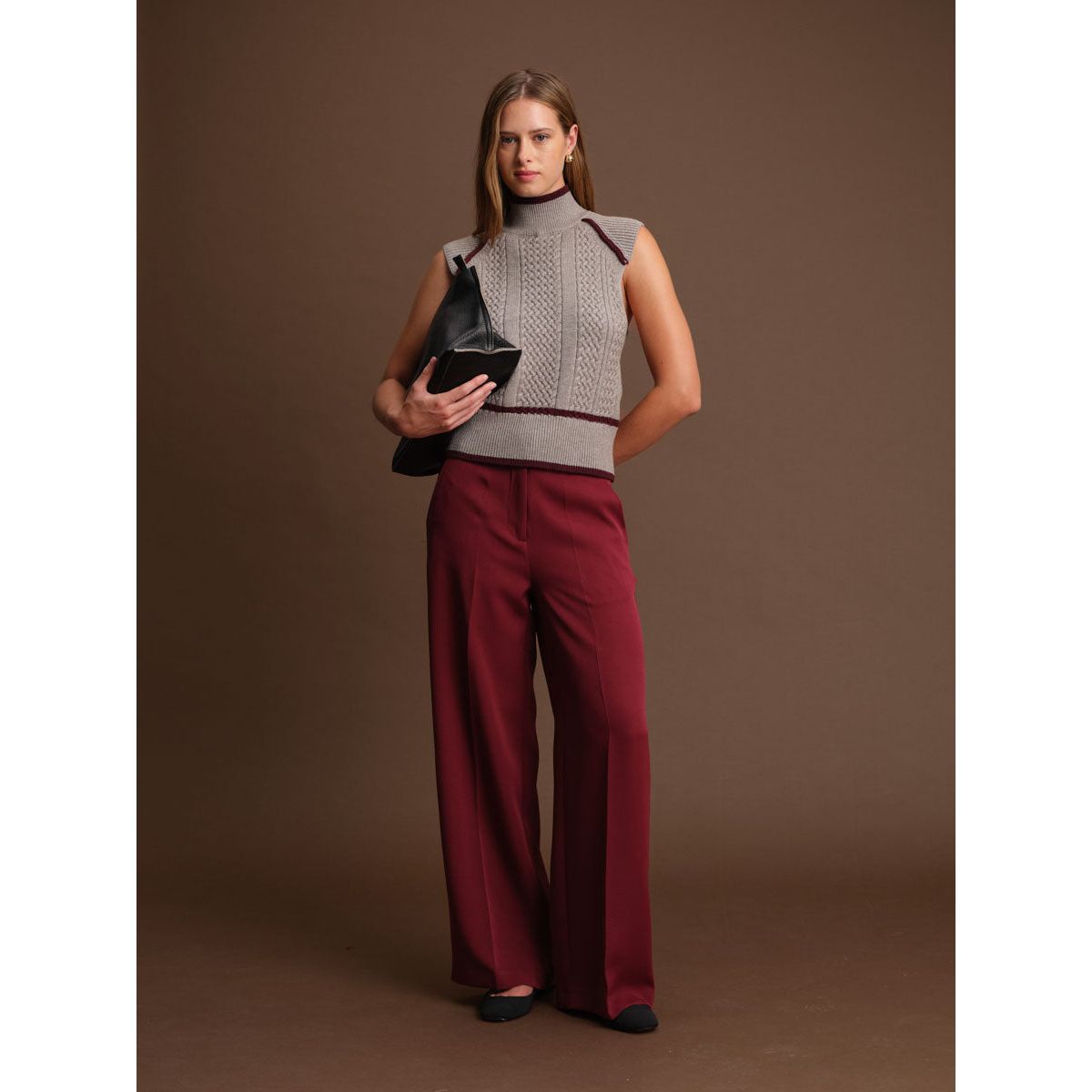 Deluc - Joe Turtleneck in Light Grey/Wine