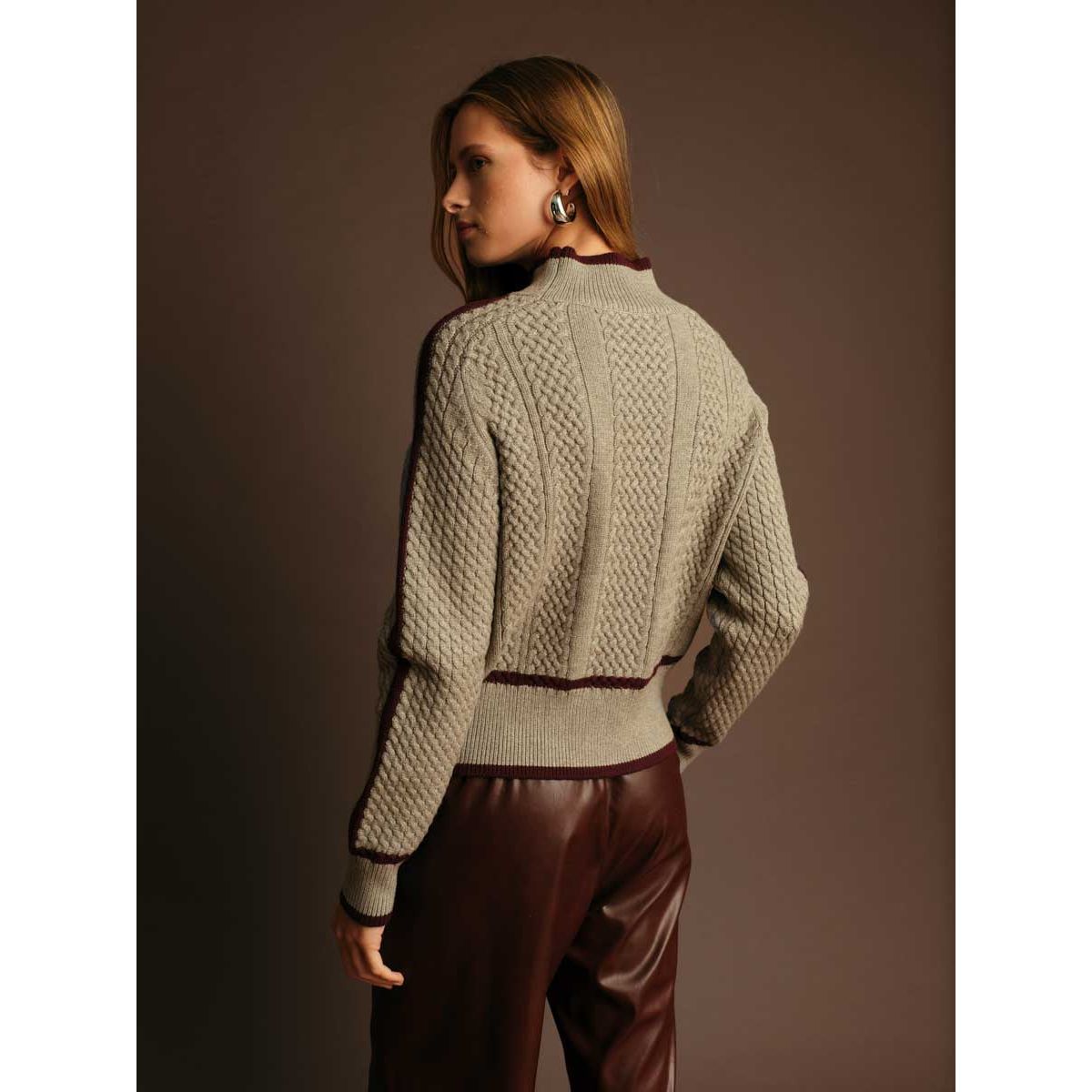 Deluc - Kevin Turtleneck in Light Grey/Wine