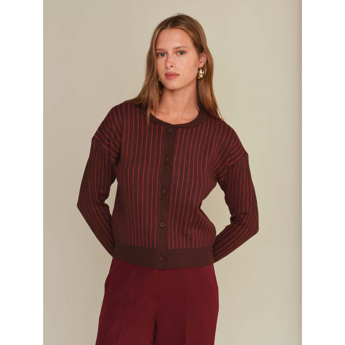 Deluc - Oliver Turtleneck Cardigan in Cacao
