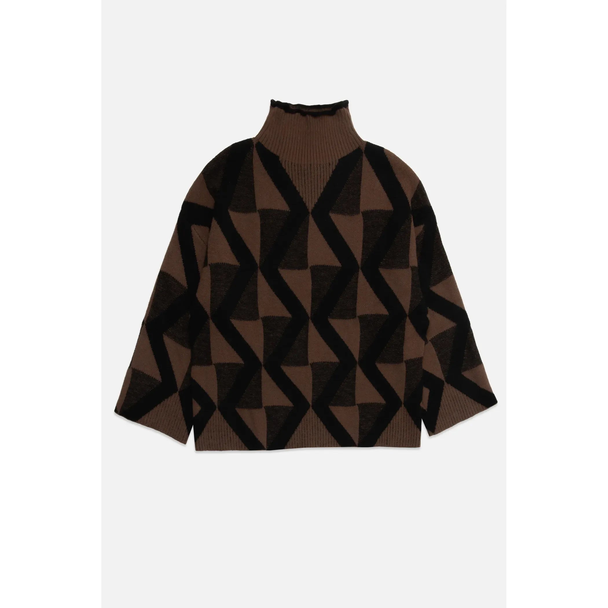Deluc - Tory Turtleneck in Chocolate/Black