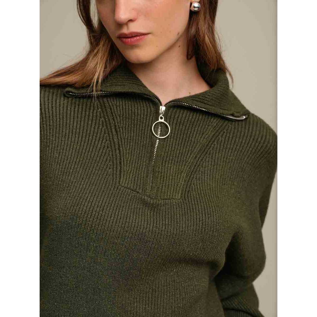 Deluc - Spencer 1/2 Zip Sweater in Army