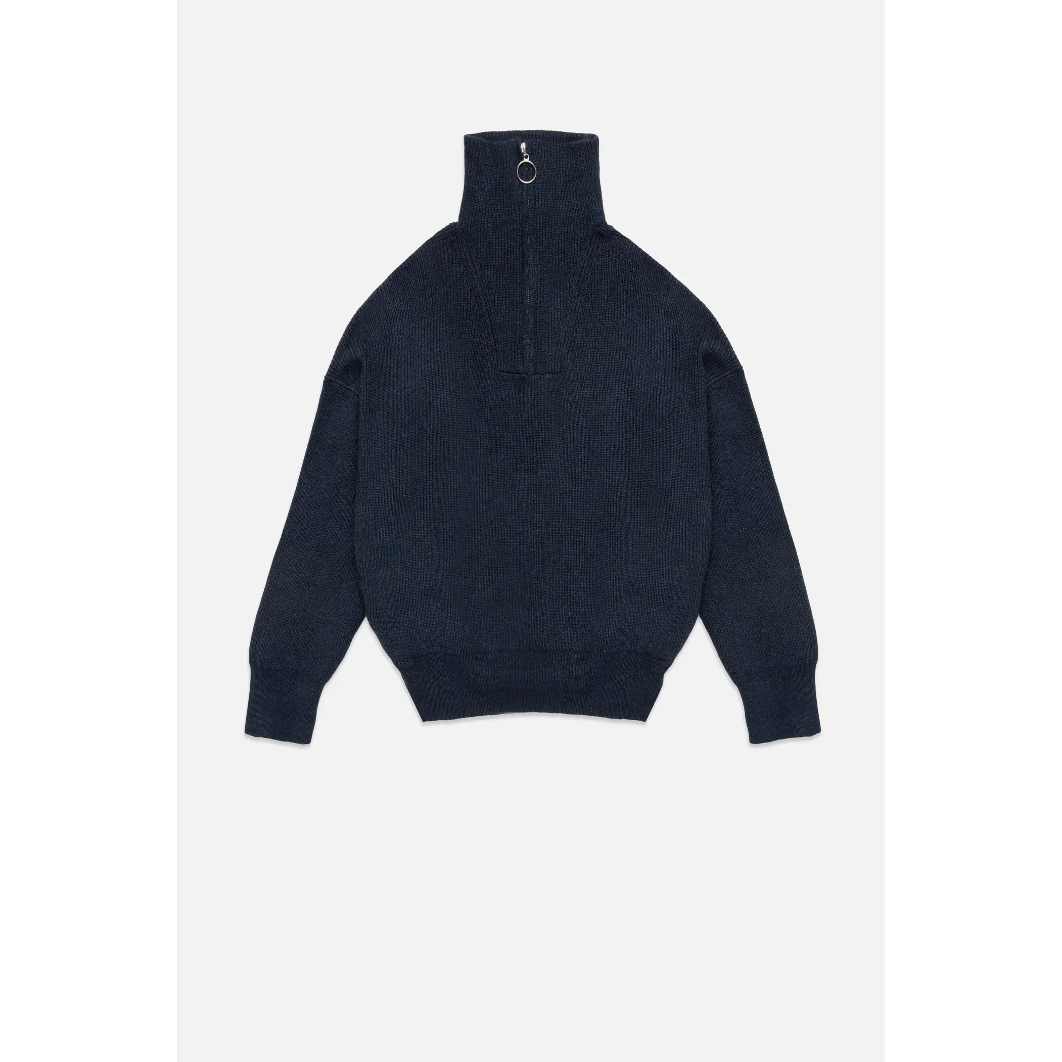 Deluc - Spencer 1/2 Zip Sweater in Blue Melange