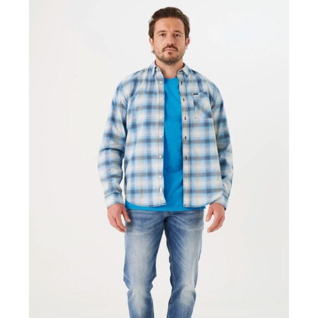 Garcia - Checkered Shirt in Turquoise