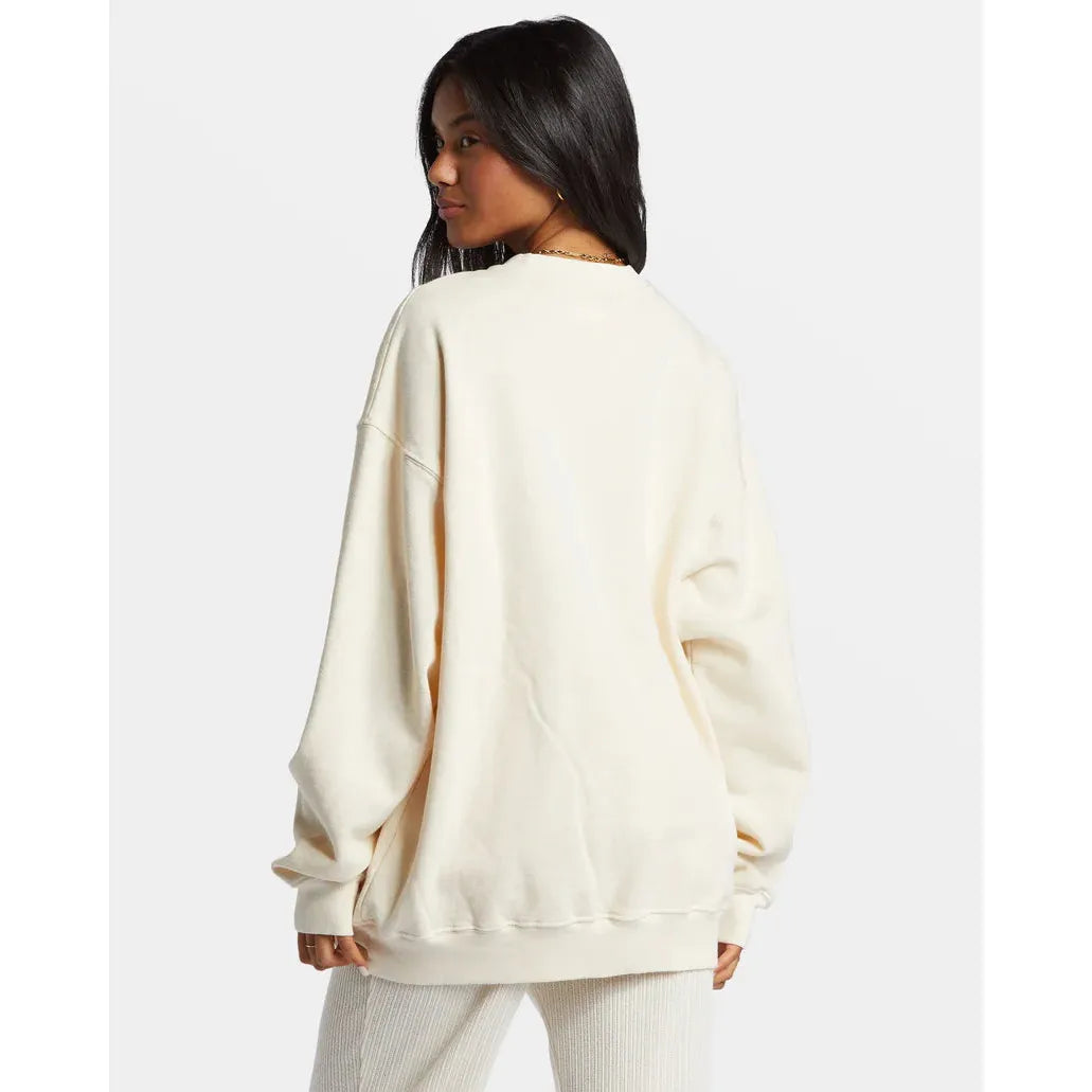 Billabong - Ride In Oversized Crewneck Sweatshirt in White Cap