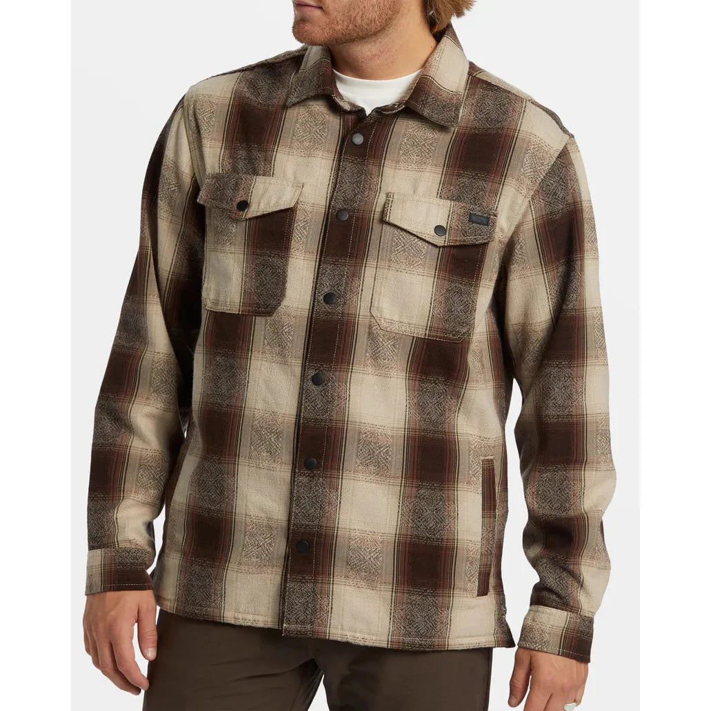 Billabong - Lodge Long Sleeve Flannel Shirt in Java