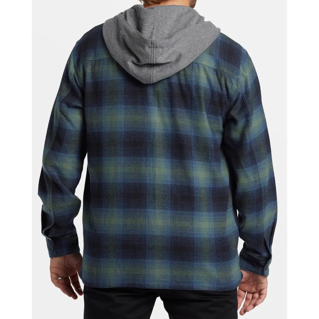 Billabong - Baja Hooded Flannel Shirt in Fern