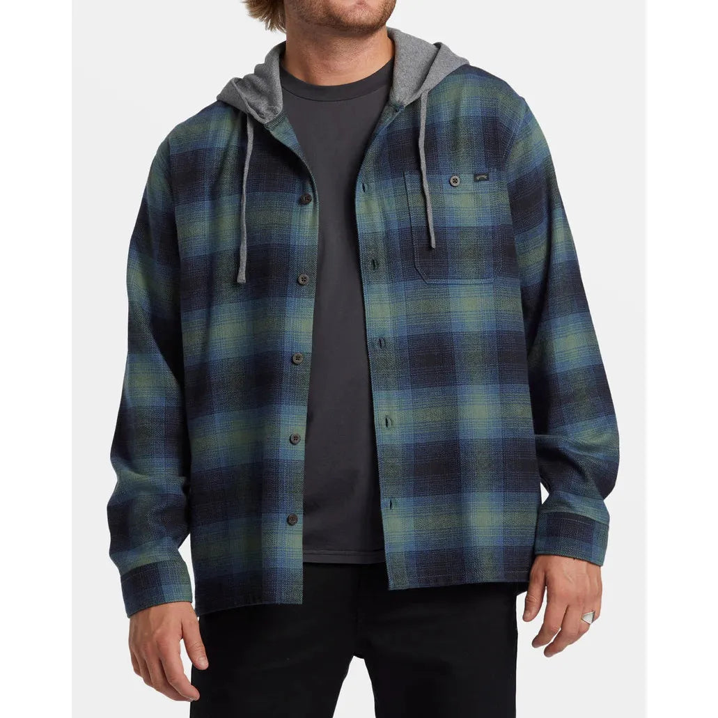 Billabong - Baja Hooded Flannel Shirt in Fern