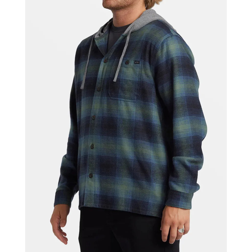 Billabong - Baja Hooded Flannel Shirt in Fern