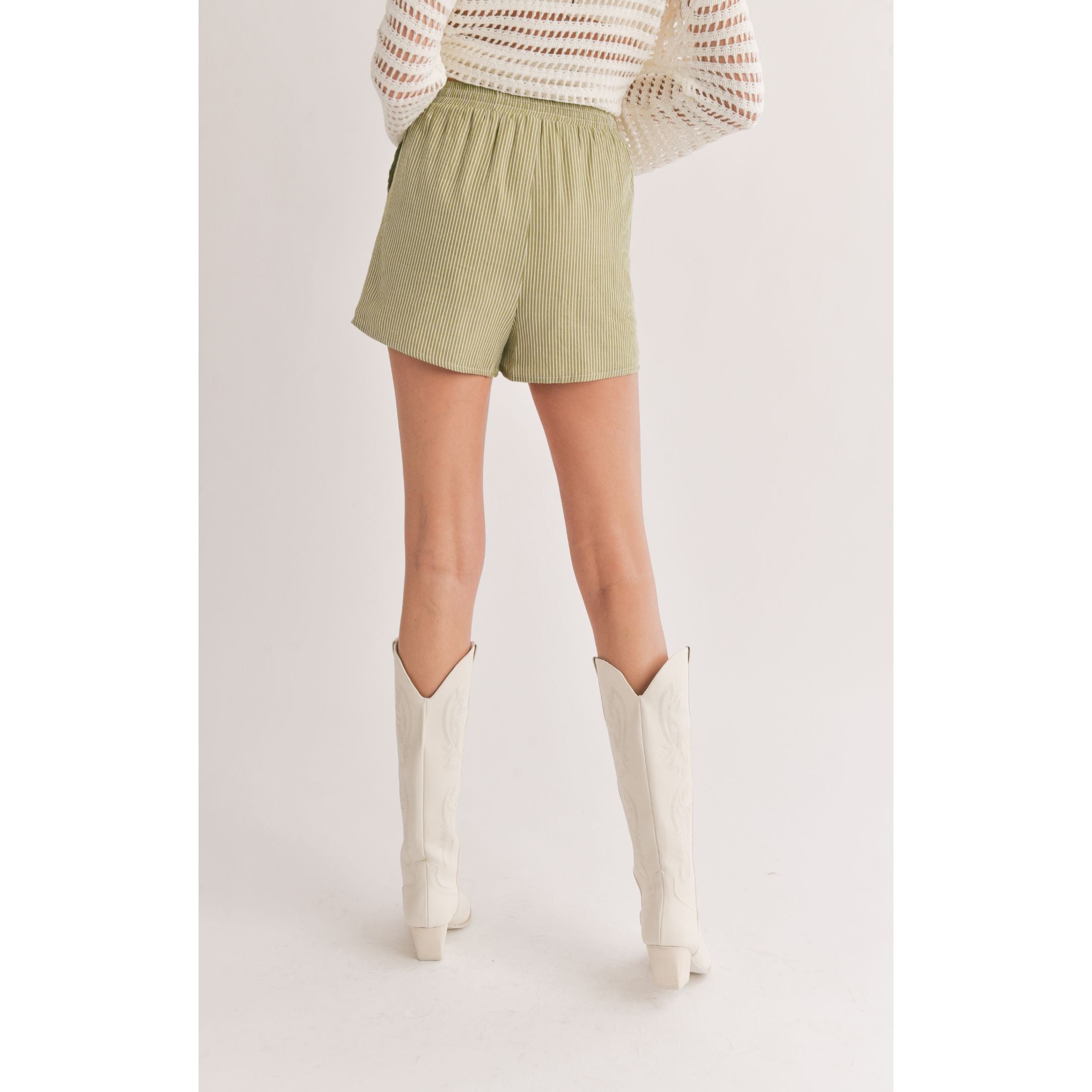 Sadie & Sage - Oasis Shorts in Green Stripe