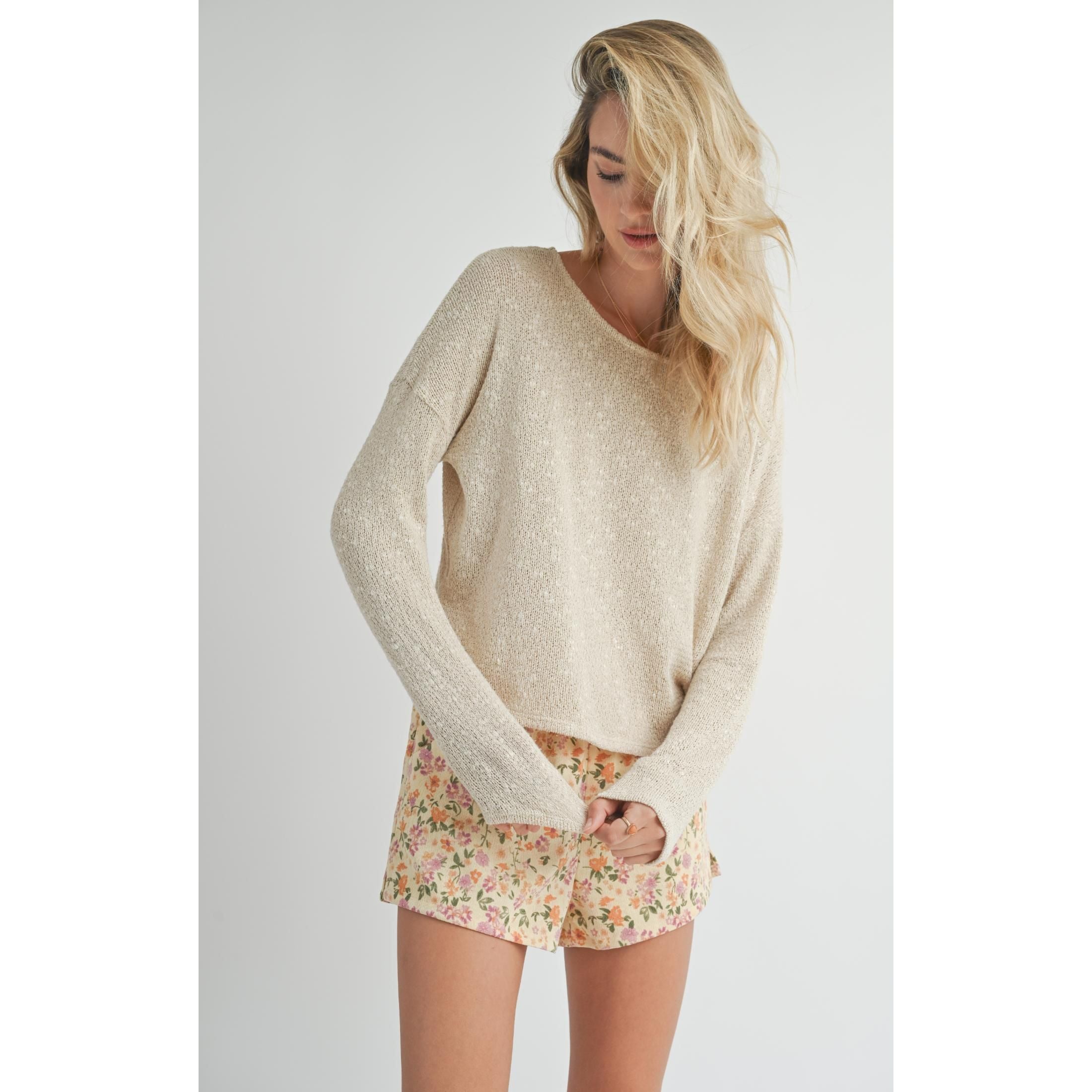 Sadie & Sage - Core Memory Knit Top in Cream