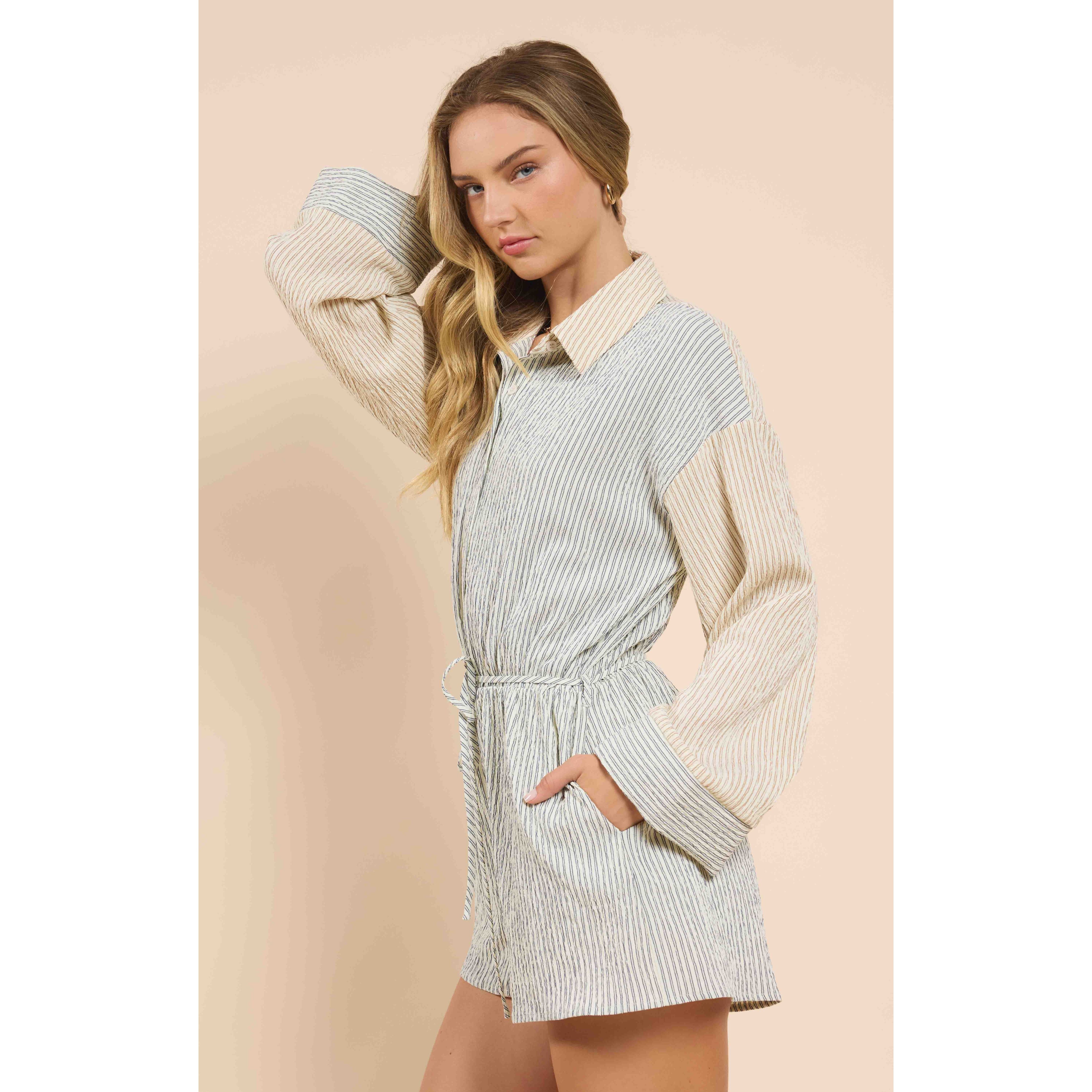 Sadie & Sage - In The Clouds Striped Romper