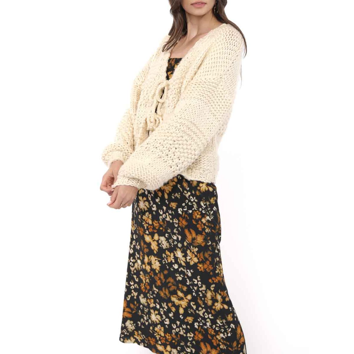 Sadie & Sage - Iggy Chunky Knit Cardigan in Ivory