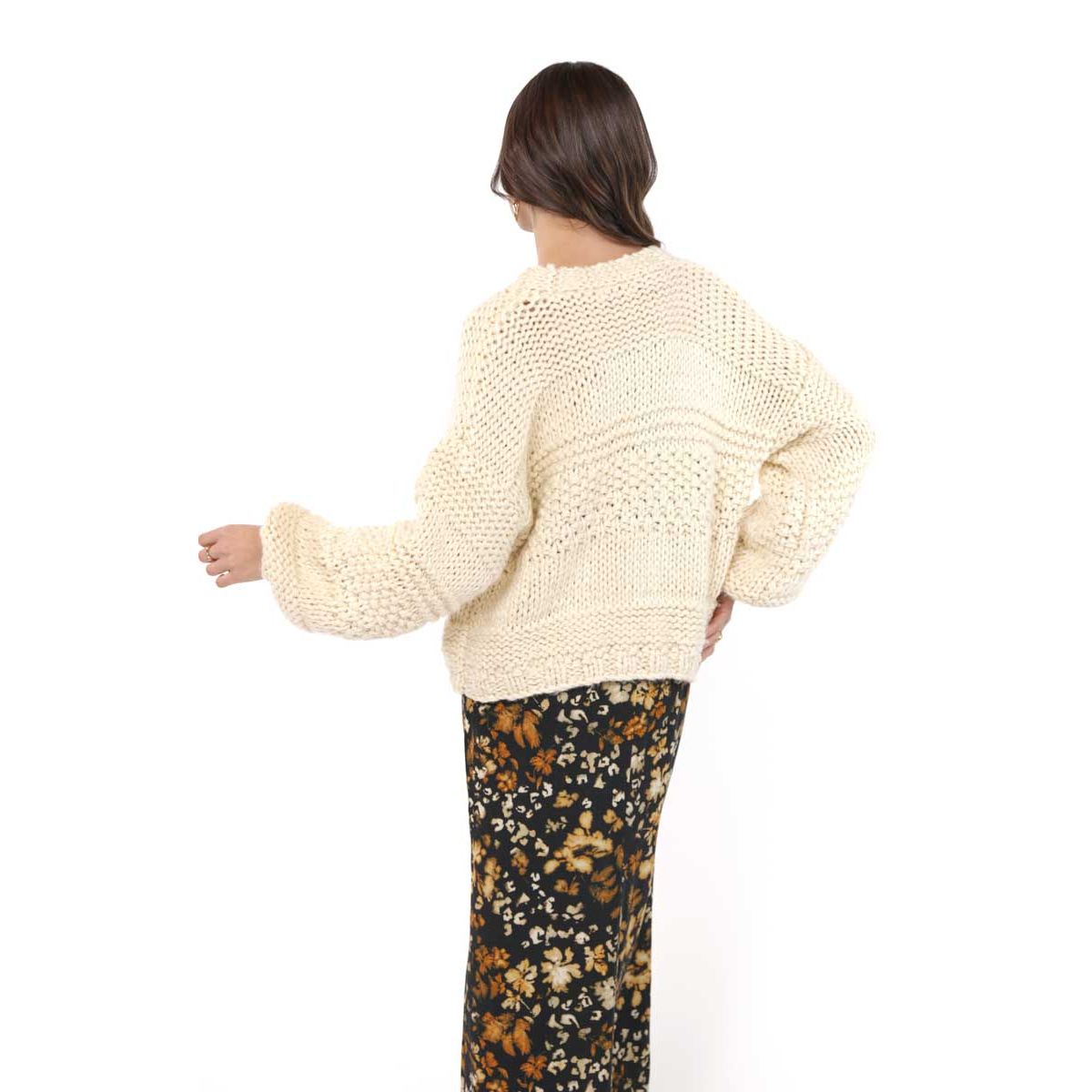 Sadie & Sage - Iggy Chunky Knit Cardigan in Ivory