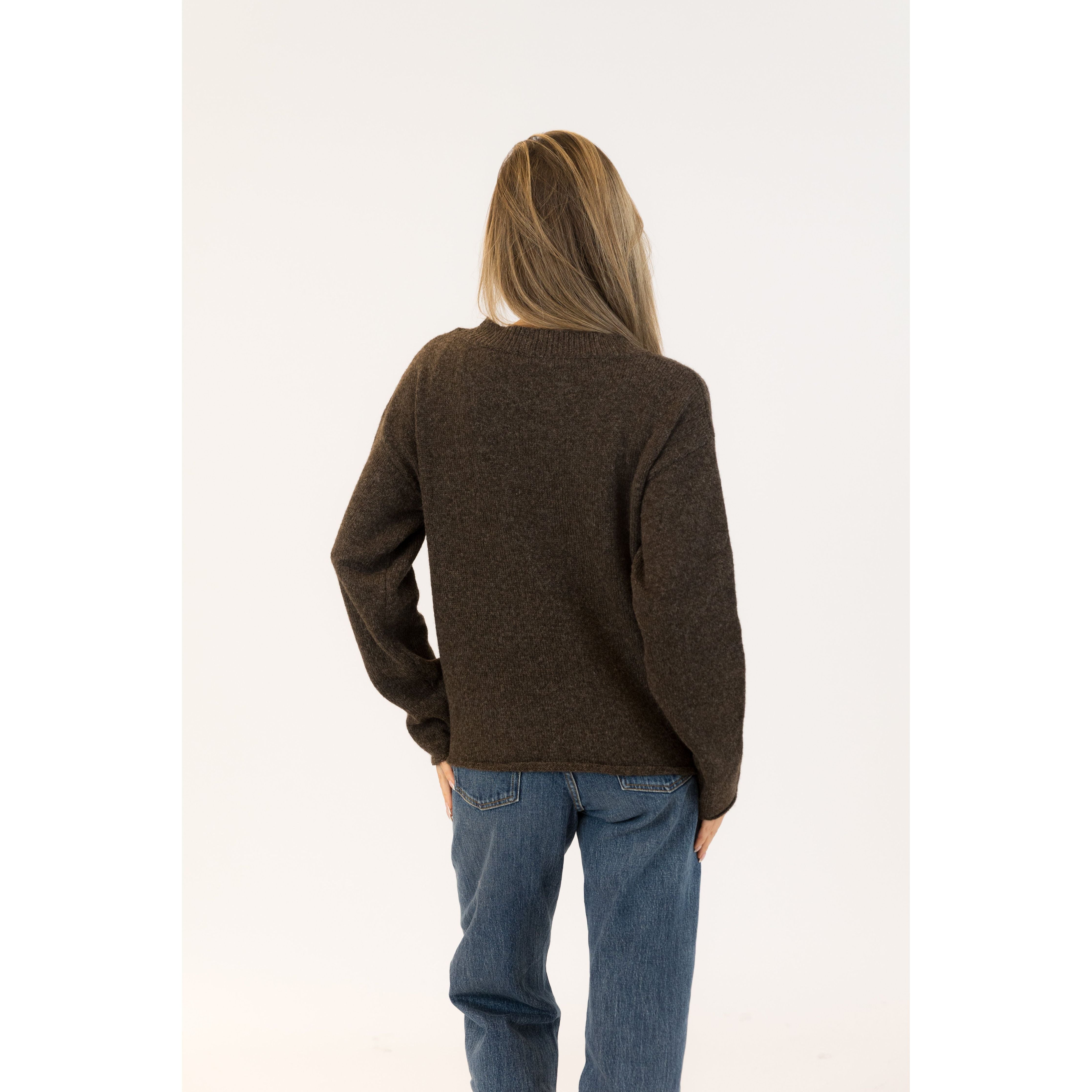 Lyla & Luxe - Aiden Daisy Sweater in Dark Brown