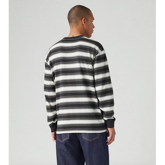 Levi's - Authentic Long Sleeve Tee in Alistair Stripe Caviar