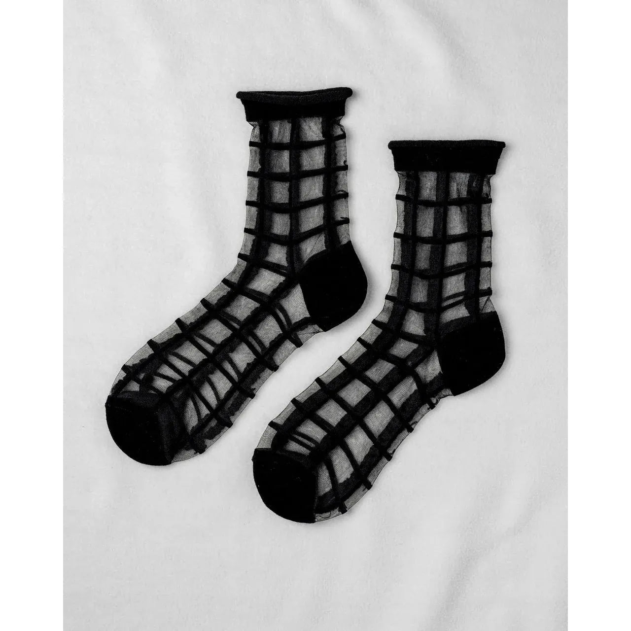 Unified - Sheer French Window Socks in Black