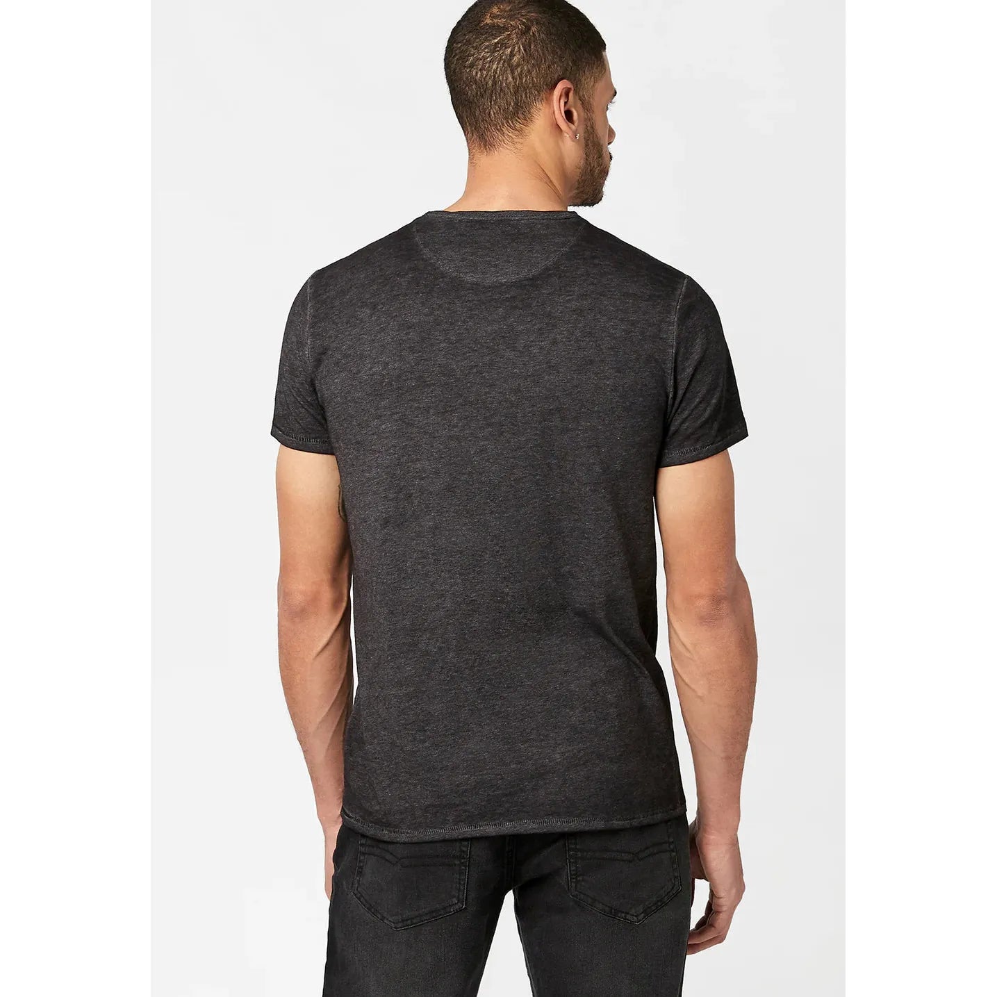 Buffalo - Kasum Buttoned Henley Men's T-Shirt in Black