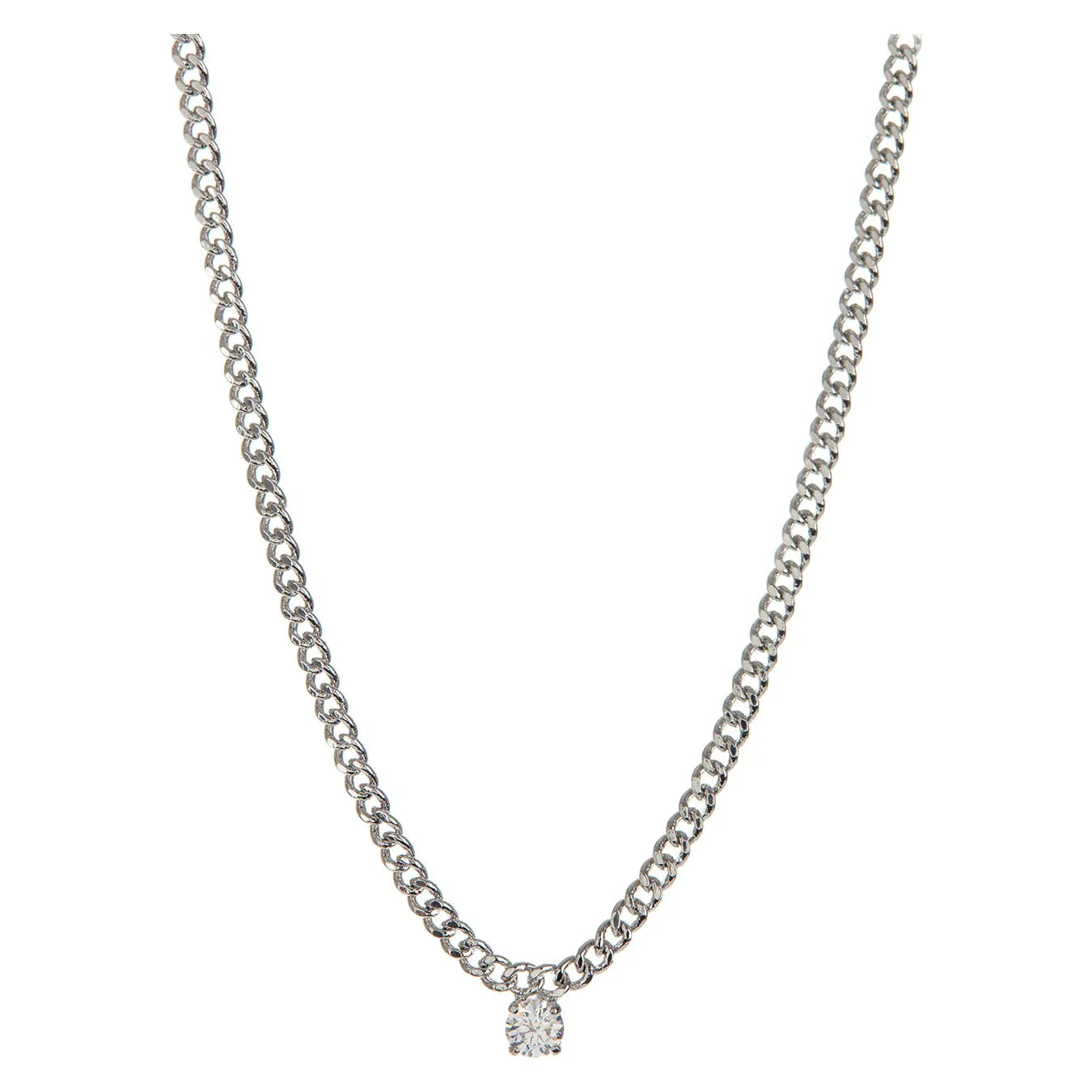 LUV AJ - Bardot Stud Charm Necklace in Silver