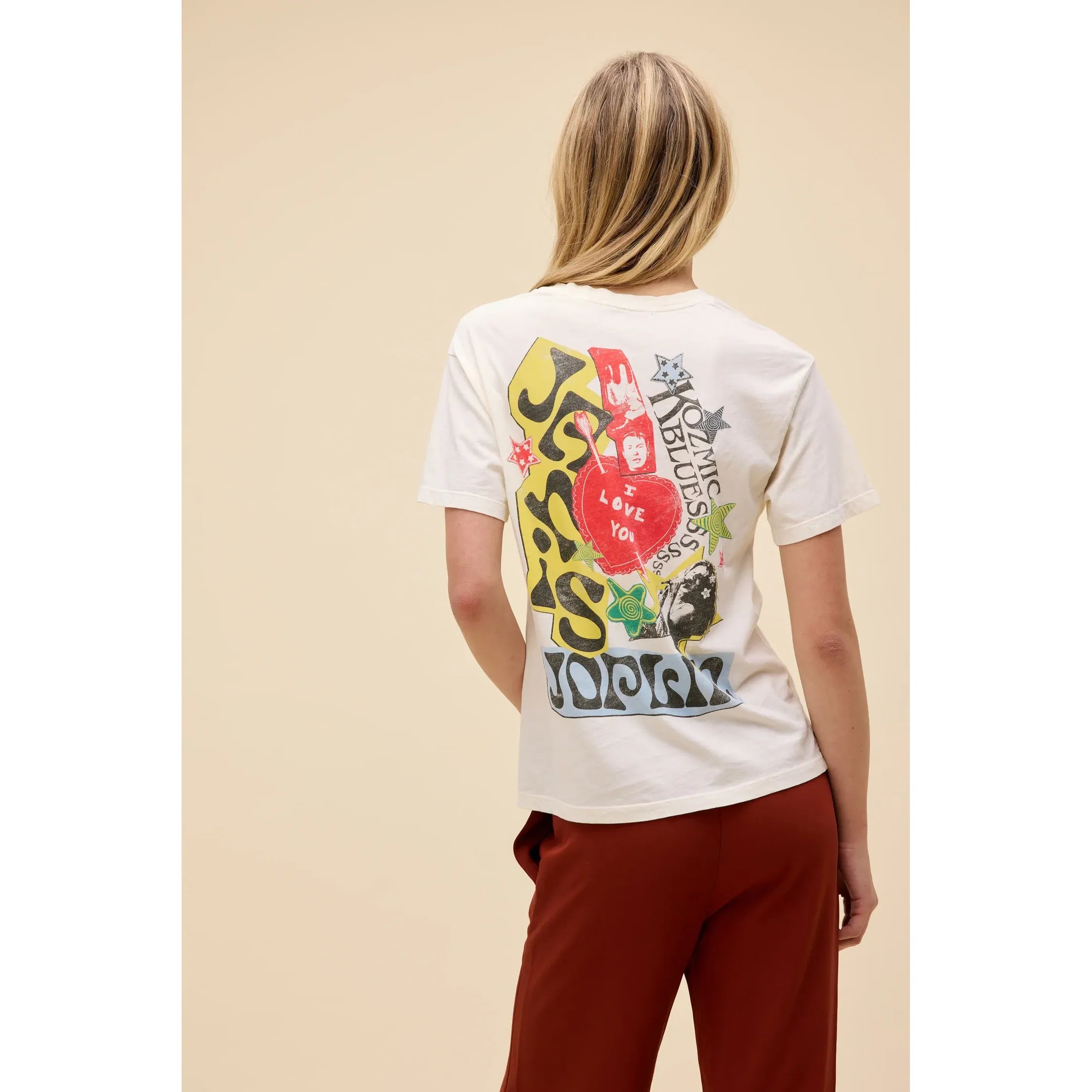Daydreamer -  Janis Joplin Scrapbook Art Tee in Stone Vintage