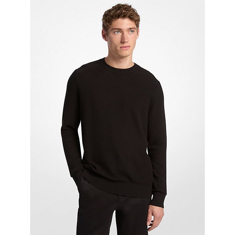 Micheal Kors - Cotton Mouliné Sweater in Black
