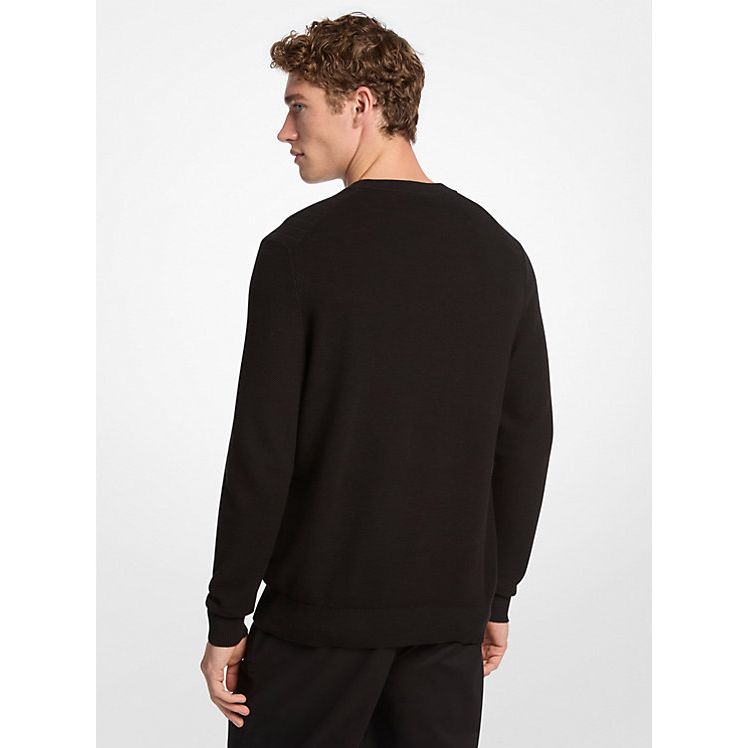 Micheal Kors - Cotton Mouliné Sweater in Black