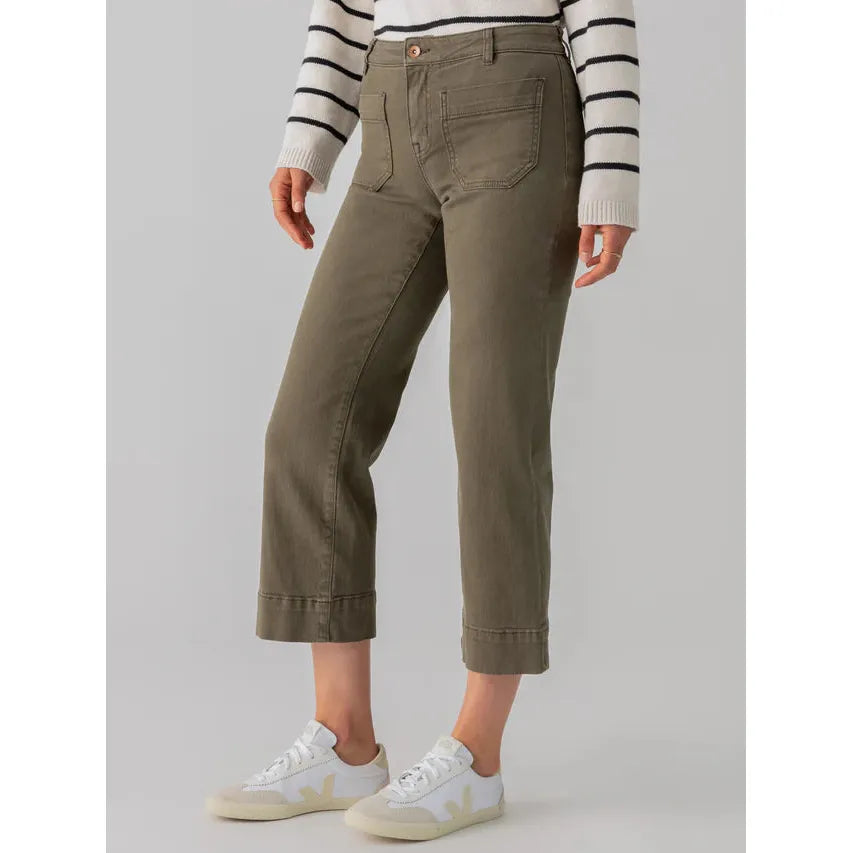 Sanctuary - Marine Denim Crop Pant in Fatigue