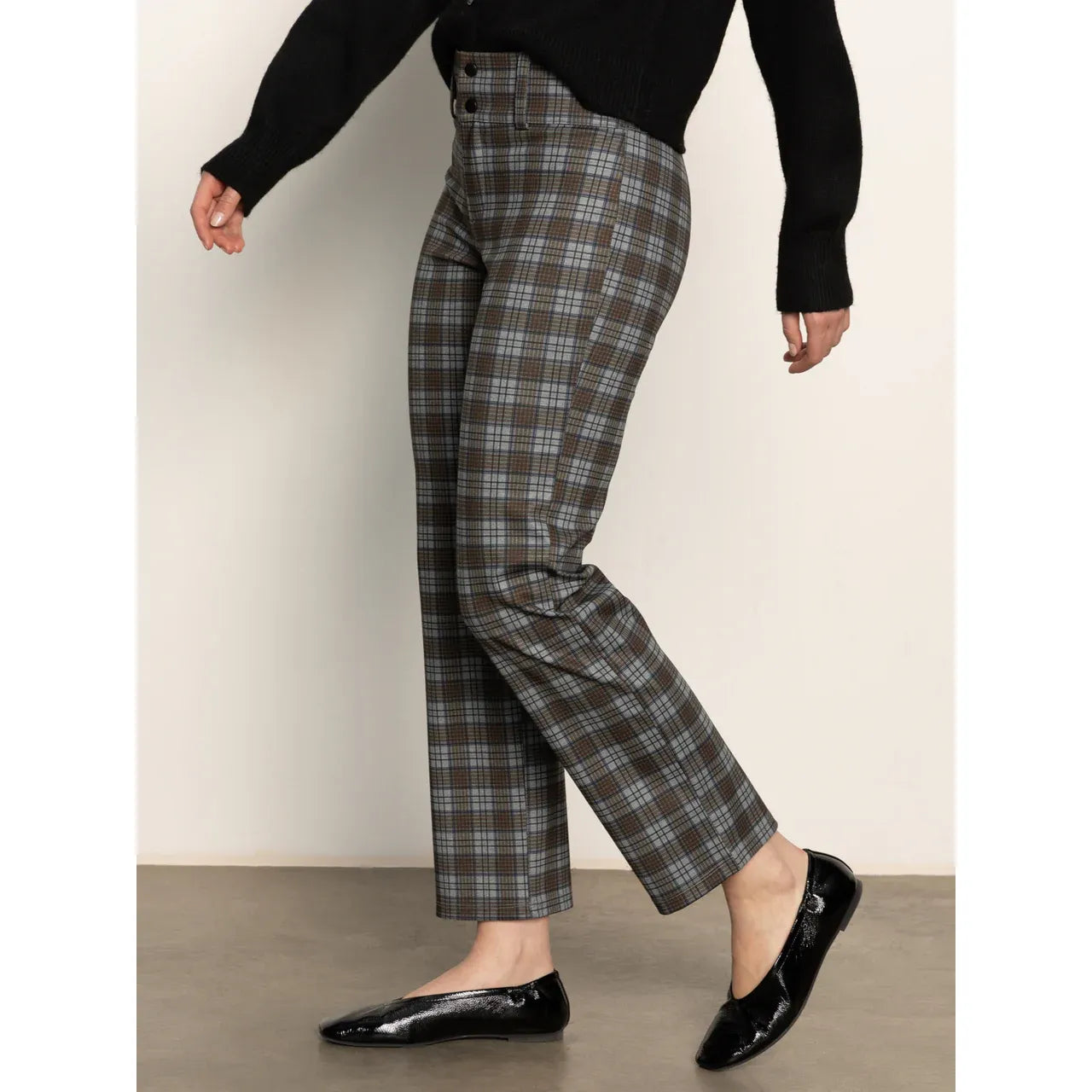 Sanctuary - 90s Straight Legging in Burnt Olive Plaid