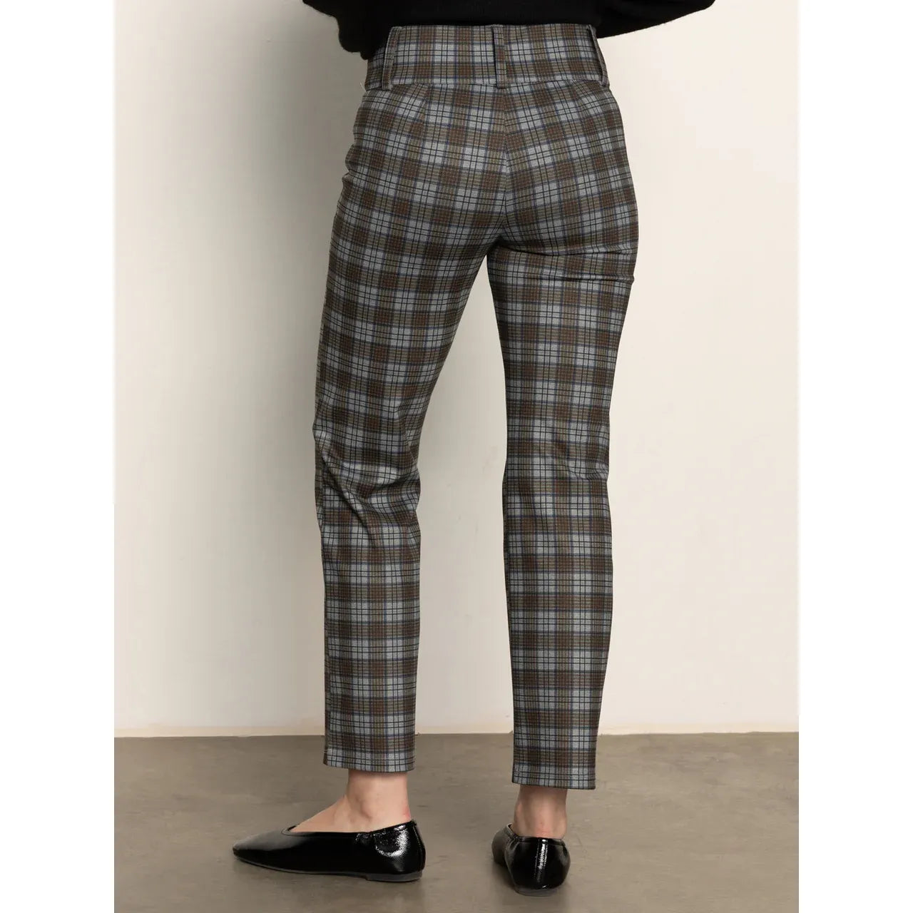 Sanctuary - 90s Straight Legging in Burnt Olive Plaid