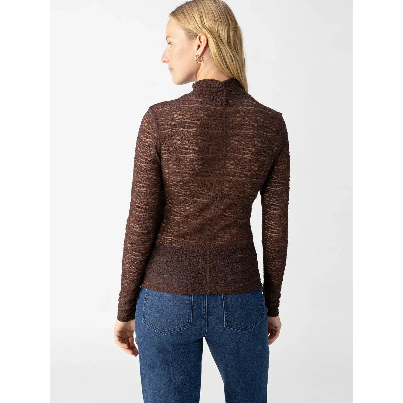 Sanctuary - Long Sleeve Textured Top in Brown Sugar