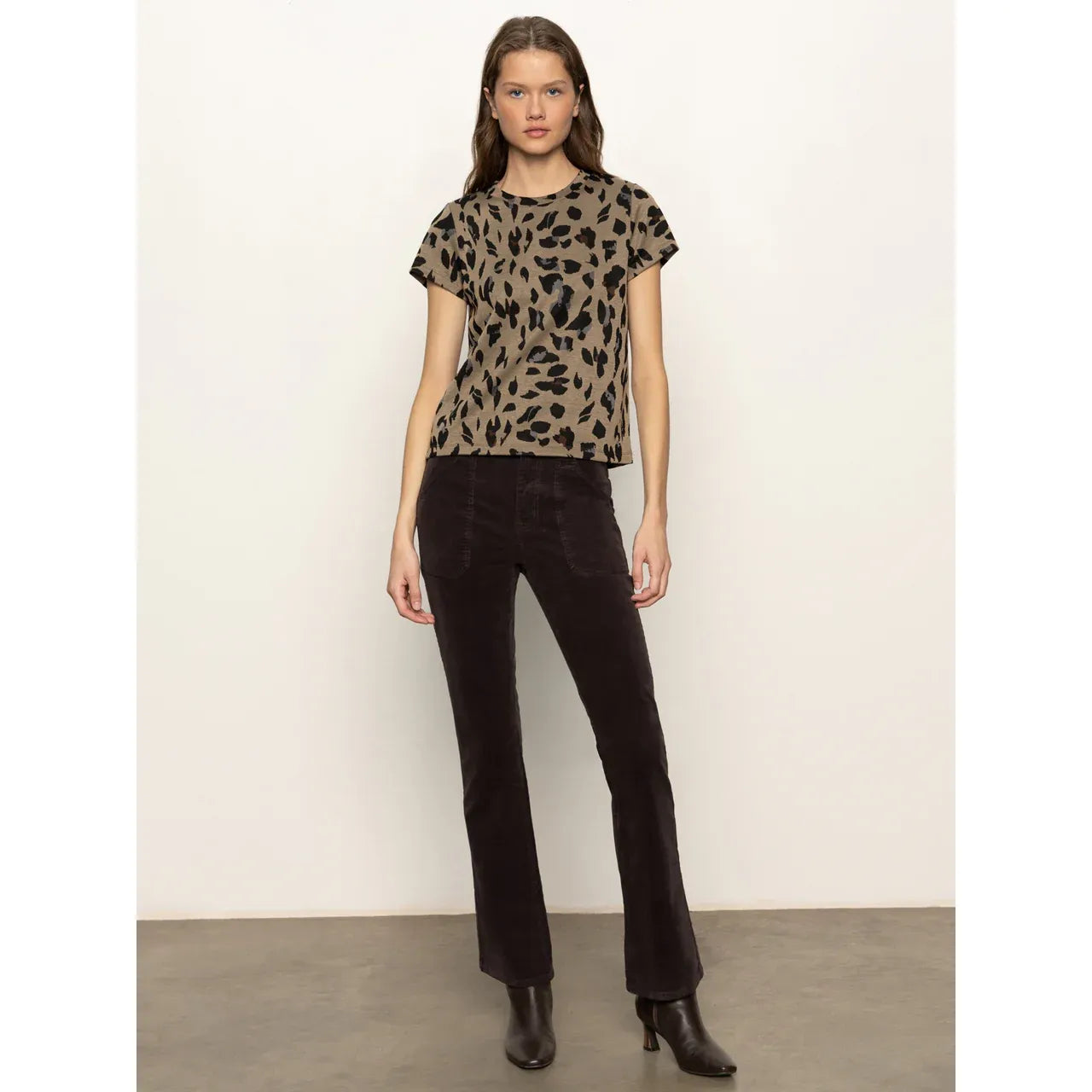 Sanctuary - Double Knit Perfect Tee in Winter Leopard