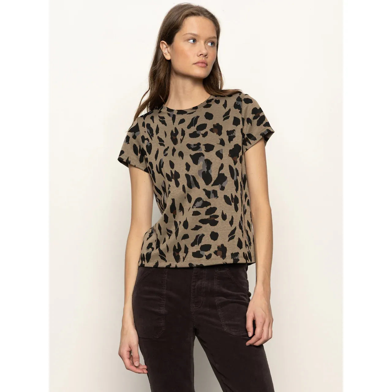 Sanctuary - Double Knit Perfect Tee in Winter Leopard