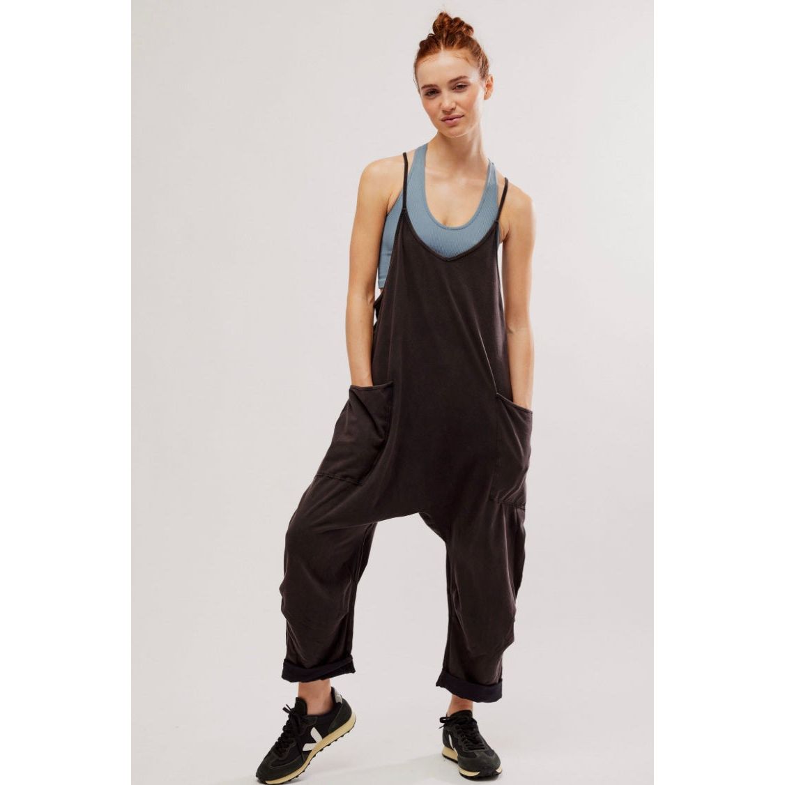 Free People - Hot Shot Onesie in Washed Black